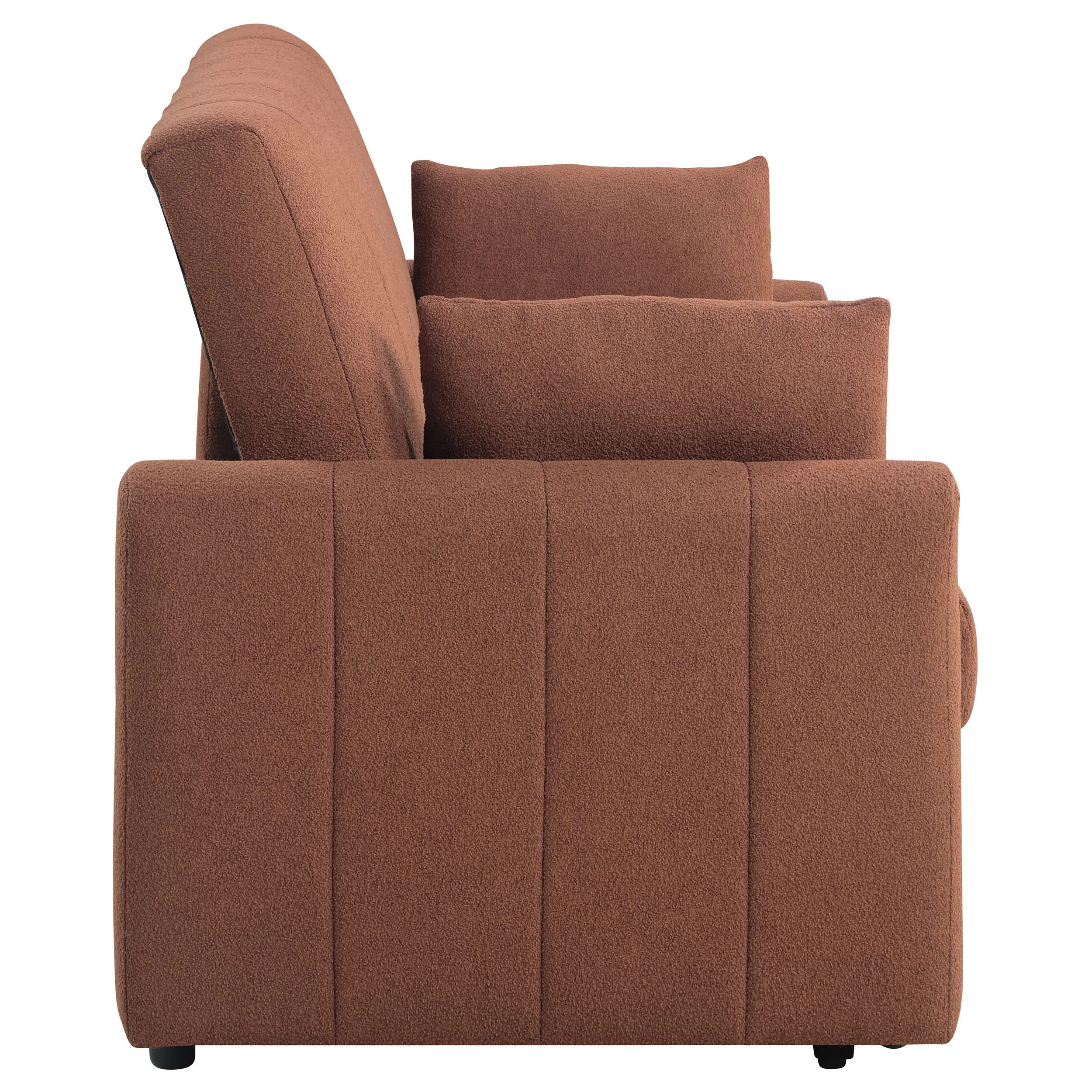 Portland Boucle Upholstered Sleeper Sofa Bed, Copper - Image 12