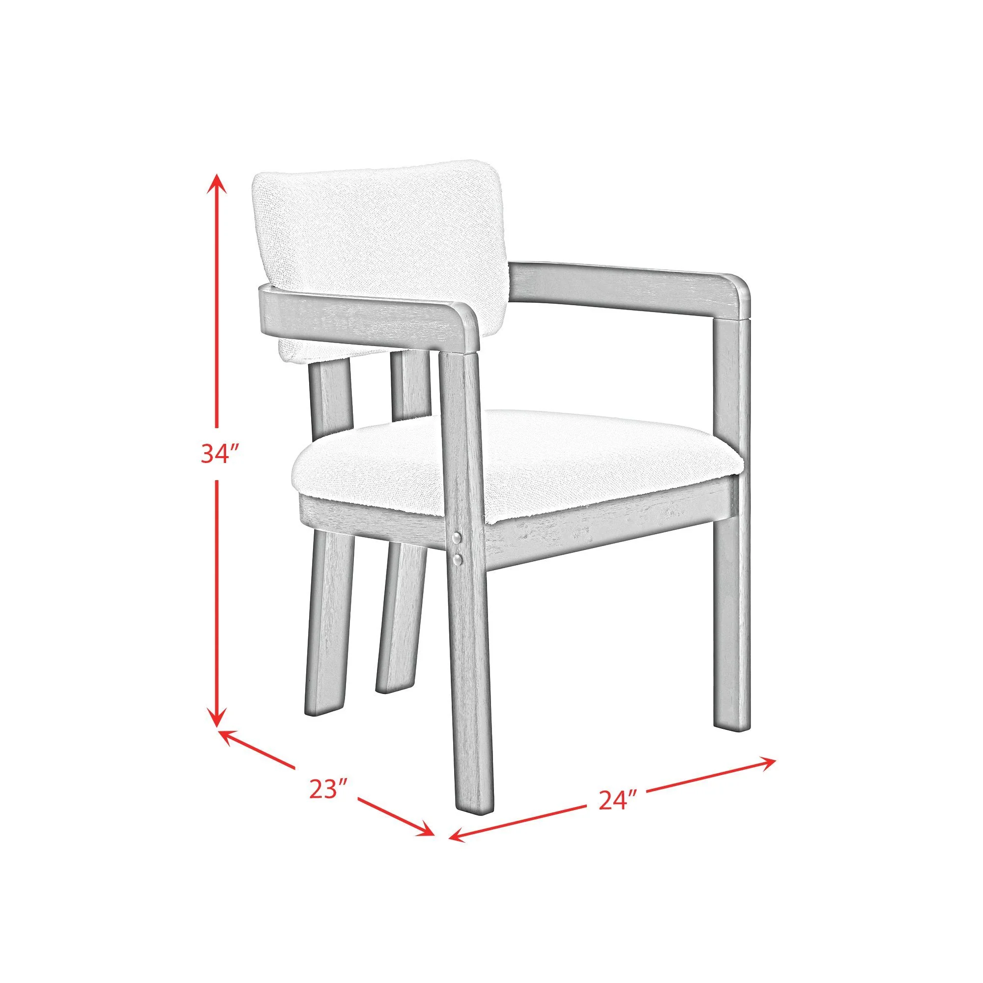 Portland - Fabric Arm Chair (Set of 2) - Natural / Snow White - Image 5
