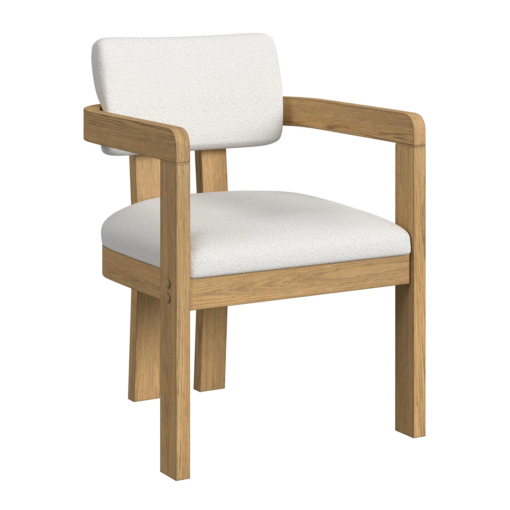 Portland - Fabric Arm Chair (Set of 2) - Natural / Snow White - Image 6