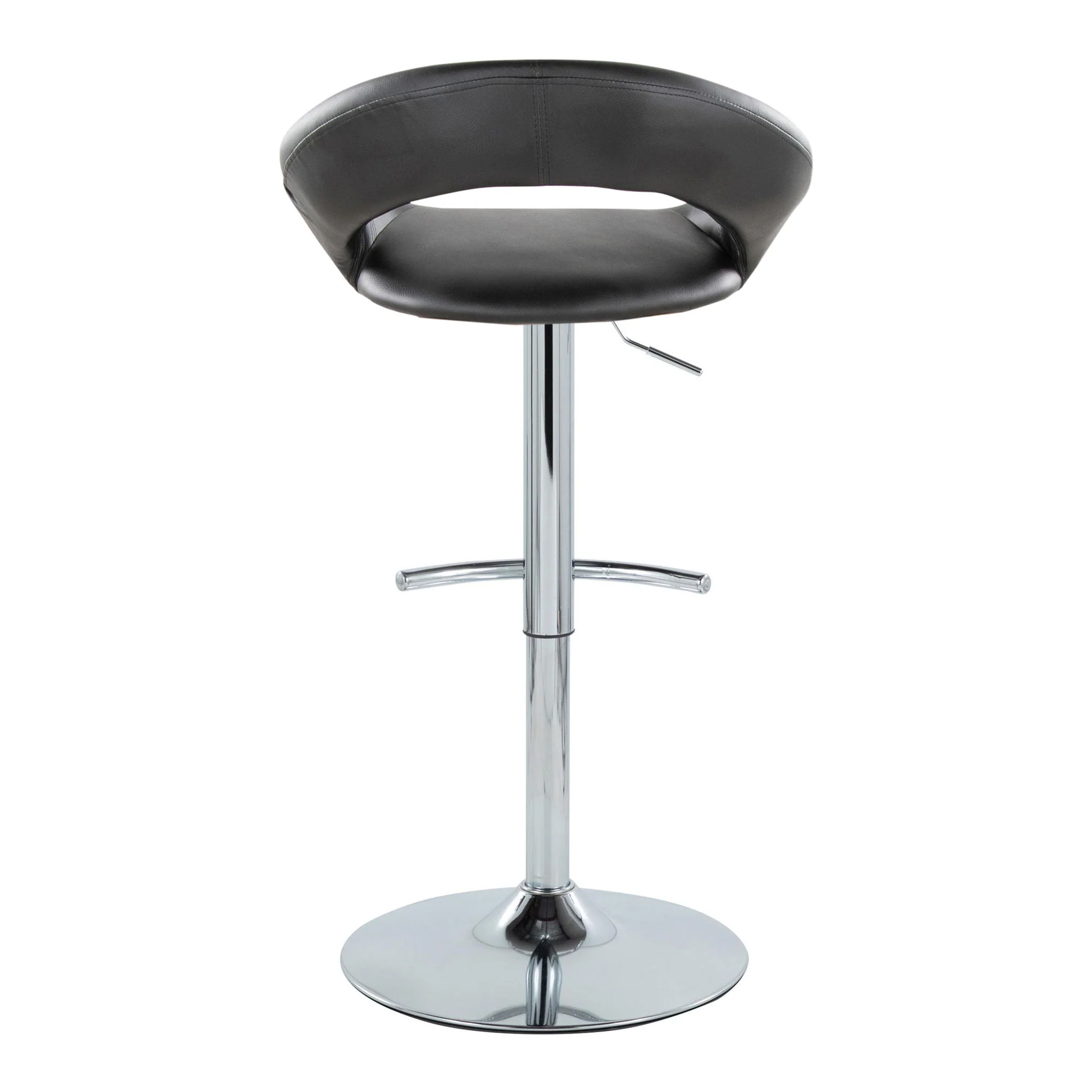Posh - Contemporary Adjustable Barstool With Swivel With Rounded T Footrest (Set of 2) - Image 4