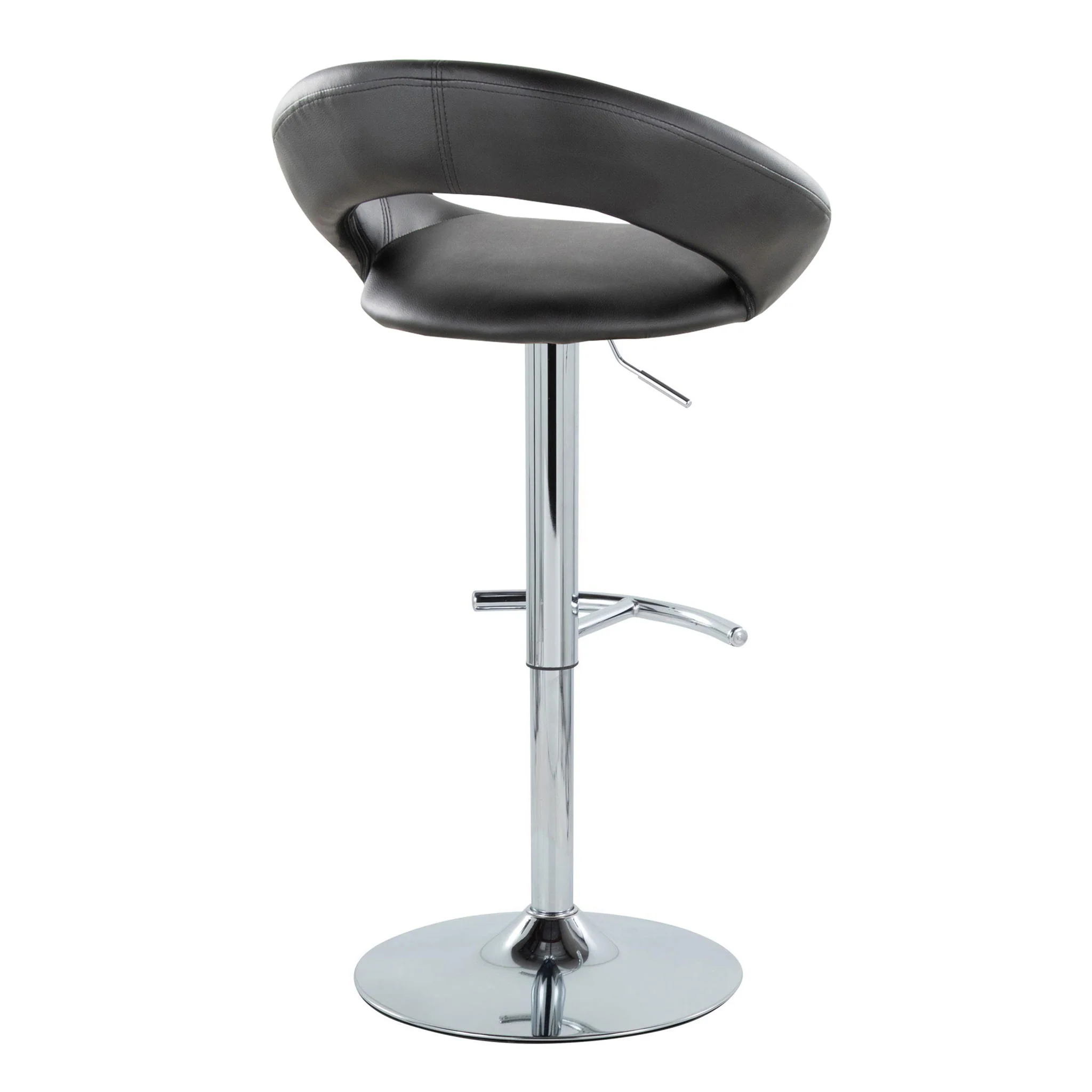 Posh - Contemporary Adjustable Barstool With Swivel With Rounded T Footrest (Set of 2) - Image 8