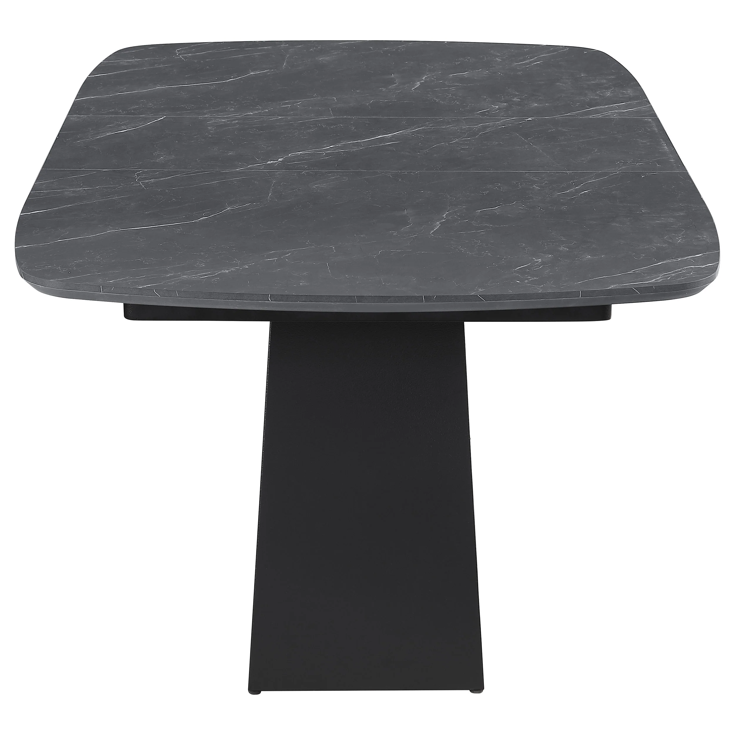 Potero 73-inch Faux Marble Extension Dining Table Black - Image 6