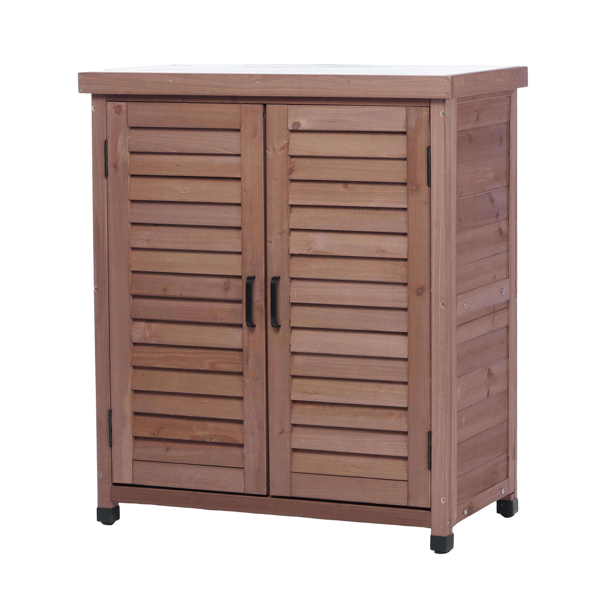 Potting Bench With Storage Cabinet And Metal Table Top For Outdoor - Image 16