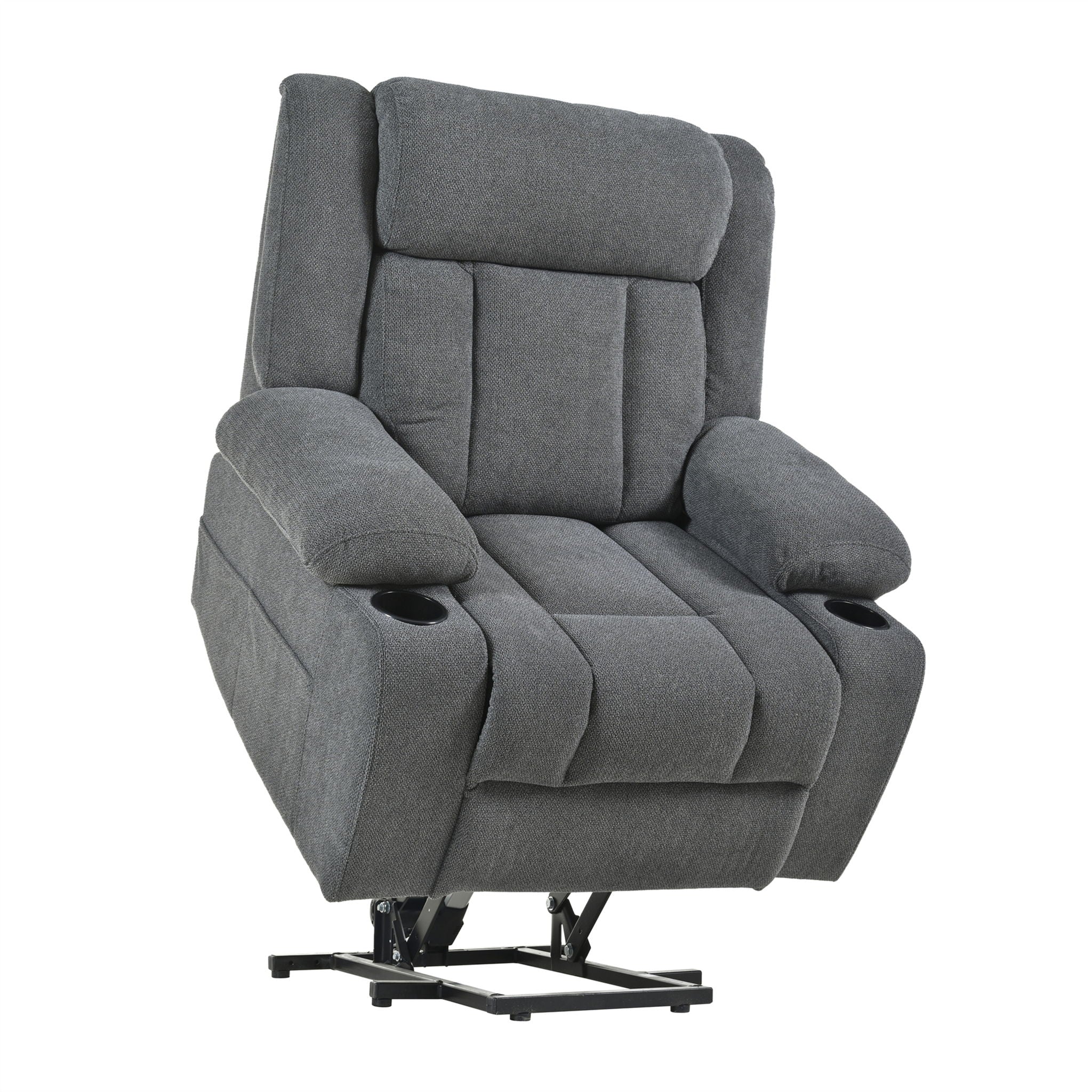 Power Lift Recliner Chair With Extended Footrest, Remote Control, Cup Holders, And Side Pockets - Image 2