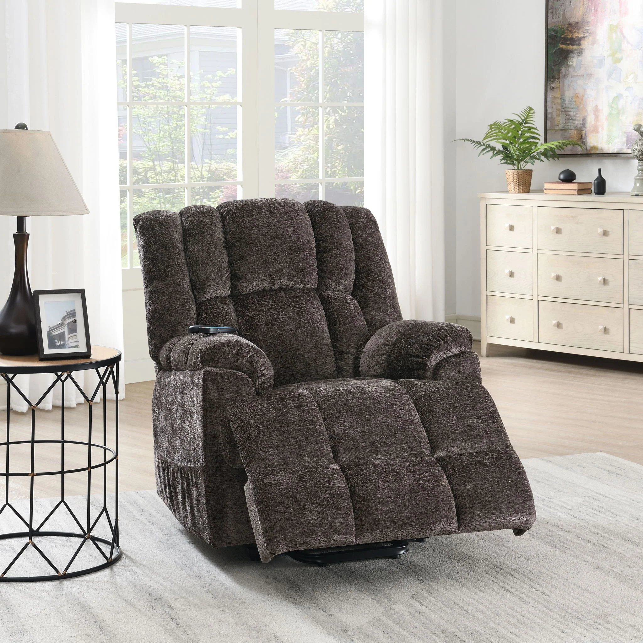 Power Motion Recliner With Lift Heating Massage Function - Brown - Image 2