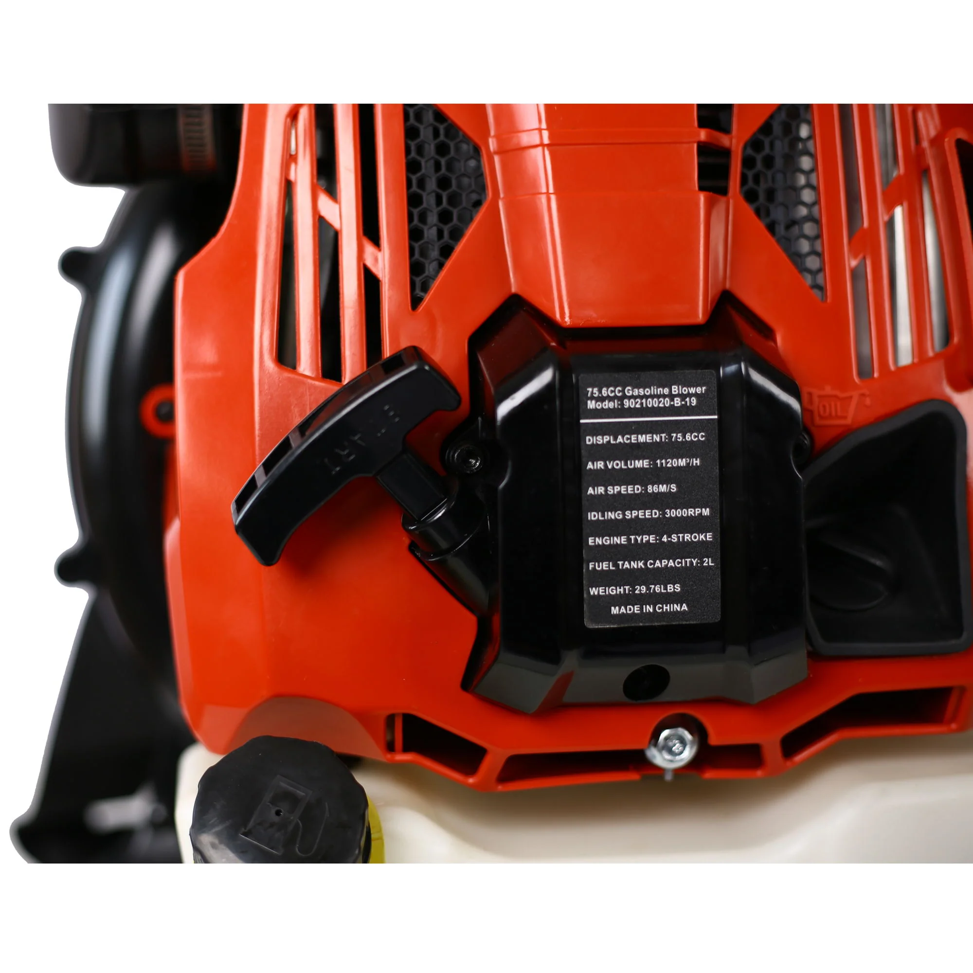 Powerful 76Cc 4 Stroke Gasoline Blower Epa Compliant Red Plastic - Red - Image 3