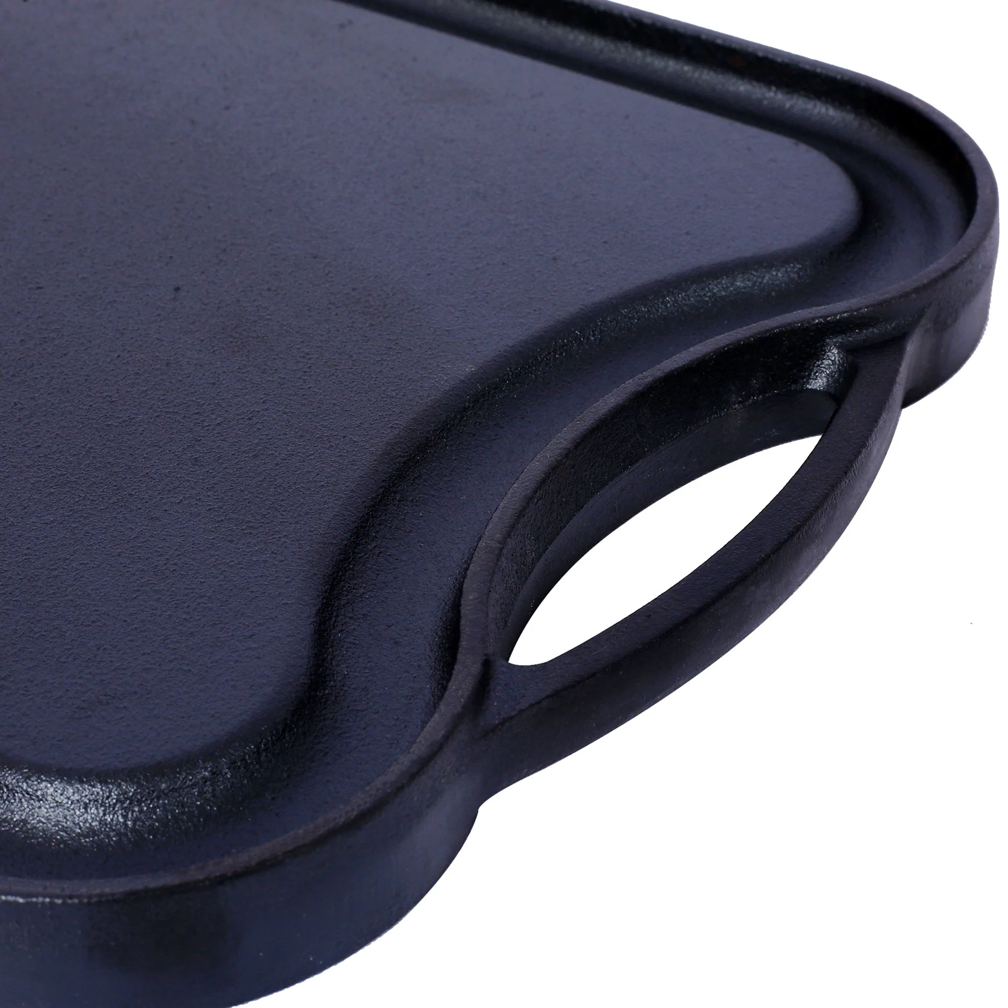 Pre Seasoned Cast Iron Reversible Rectangular Grill / Griddle - Black - Image 6