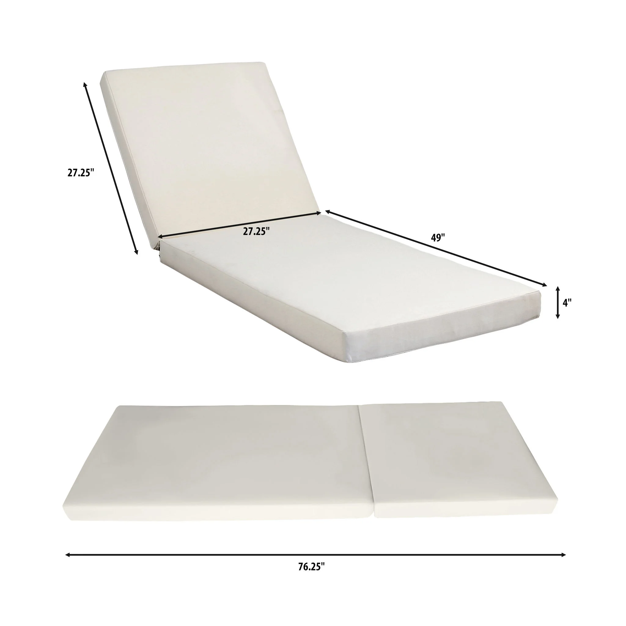 Premium Acacia Wood Lounge Chaise Set With Water Resistant Cushions, Adjustable Recline - Cream / Teak - Image 4