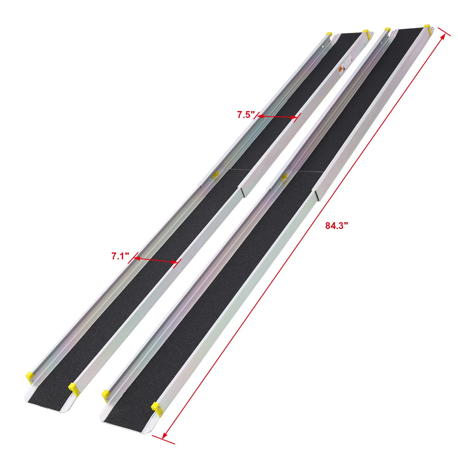 Premium Adjustable Telescoping Wheelchair Track Ramps Aluminium - Silver - Image 6