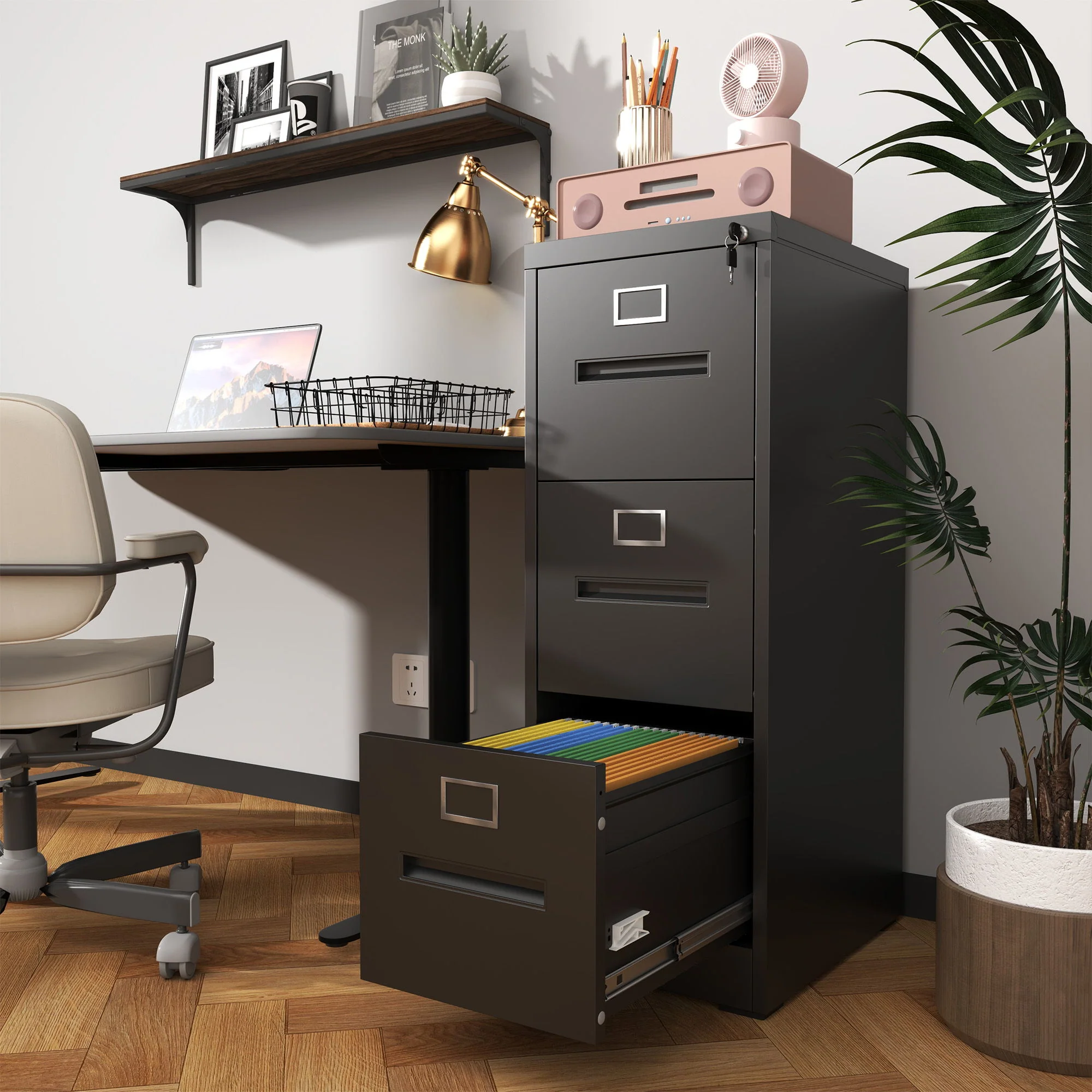 Premium Drawer File Cabinet With Lock, Metal Vertical Design, A4 Legal / Letter Size - Image 7