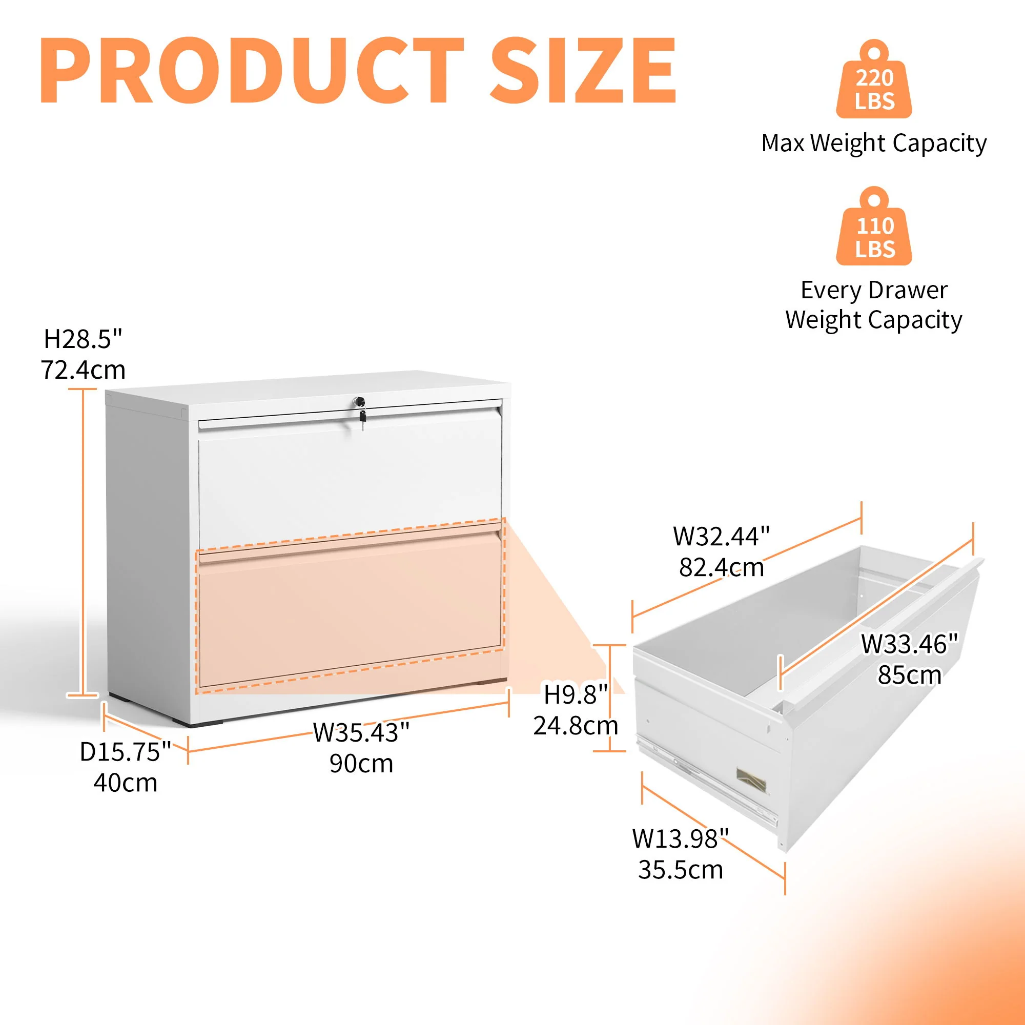 Premium Drawer Metal Lateral File Cabinet With Lock - Image 24