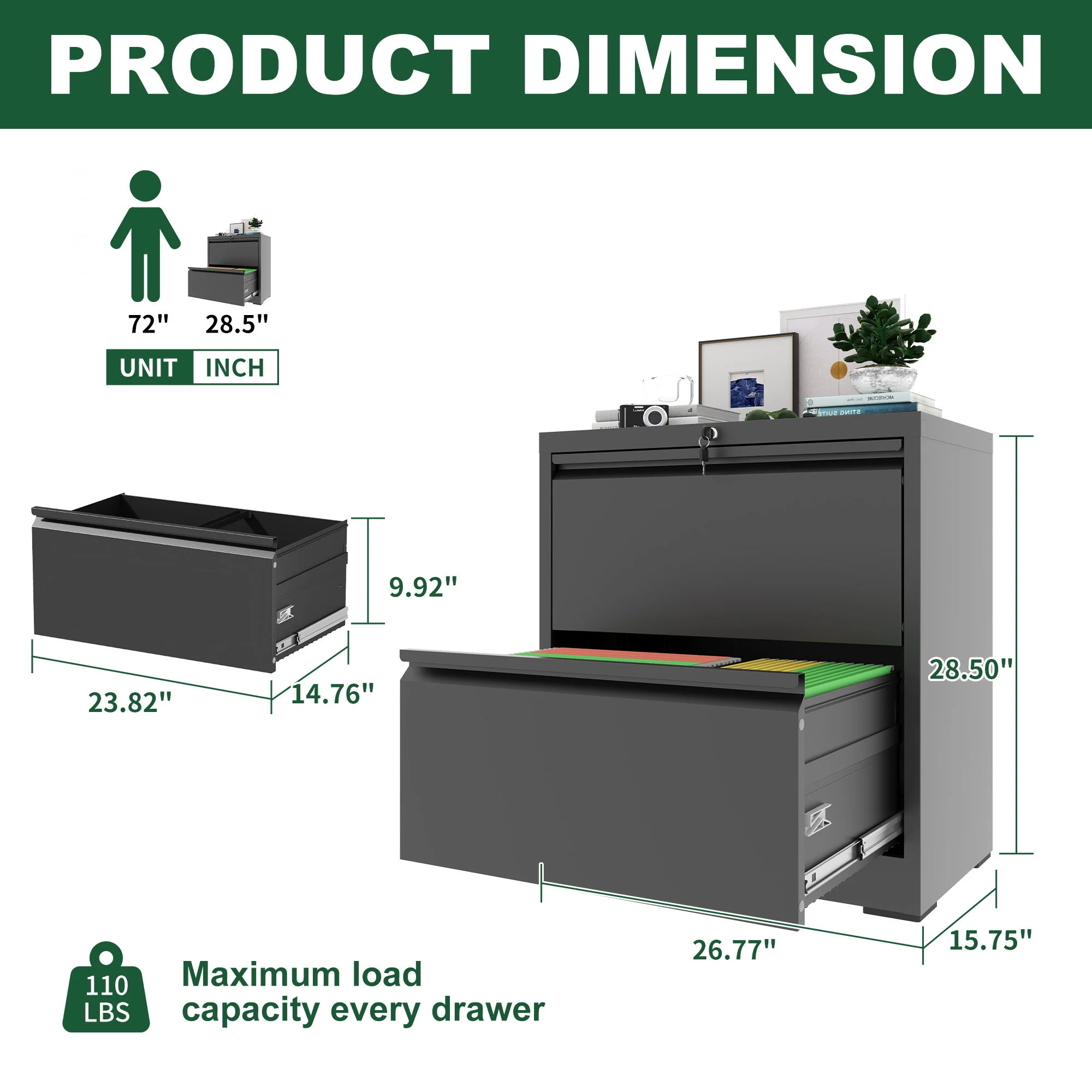 Premium Drawer Metal Lateral File Cabinet With Lock - Image 67