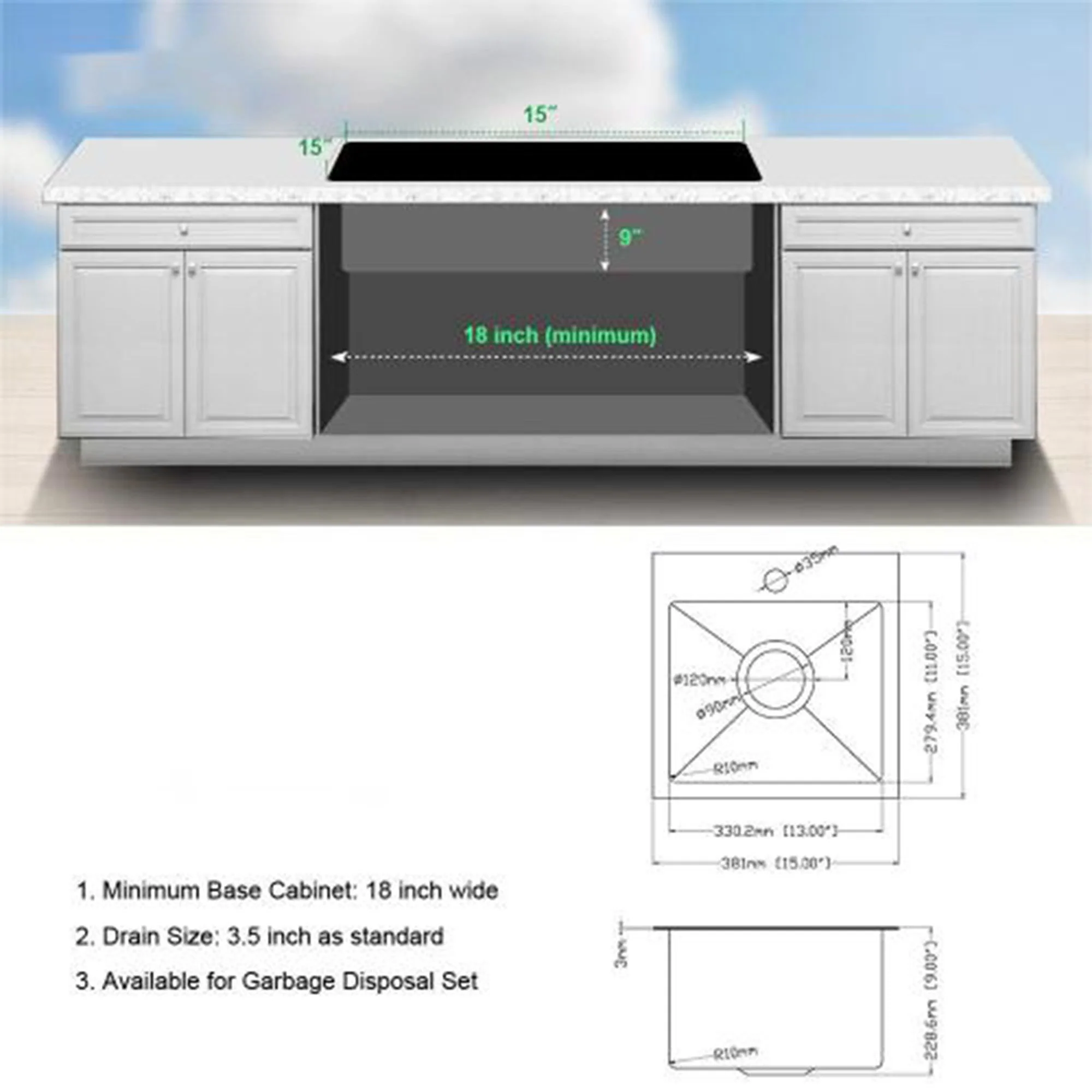 Premium Laundry Drop In Utility Sink 16 Gauge Stainless Steel, Topmount - Image 8