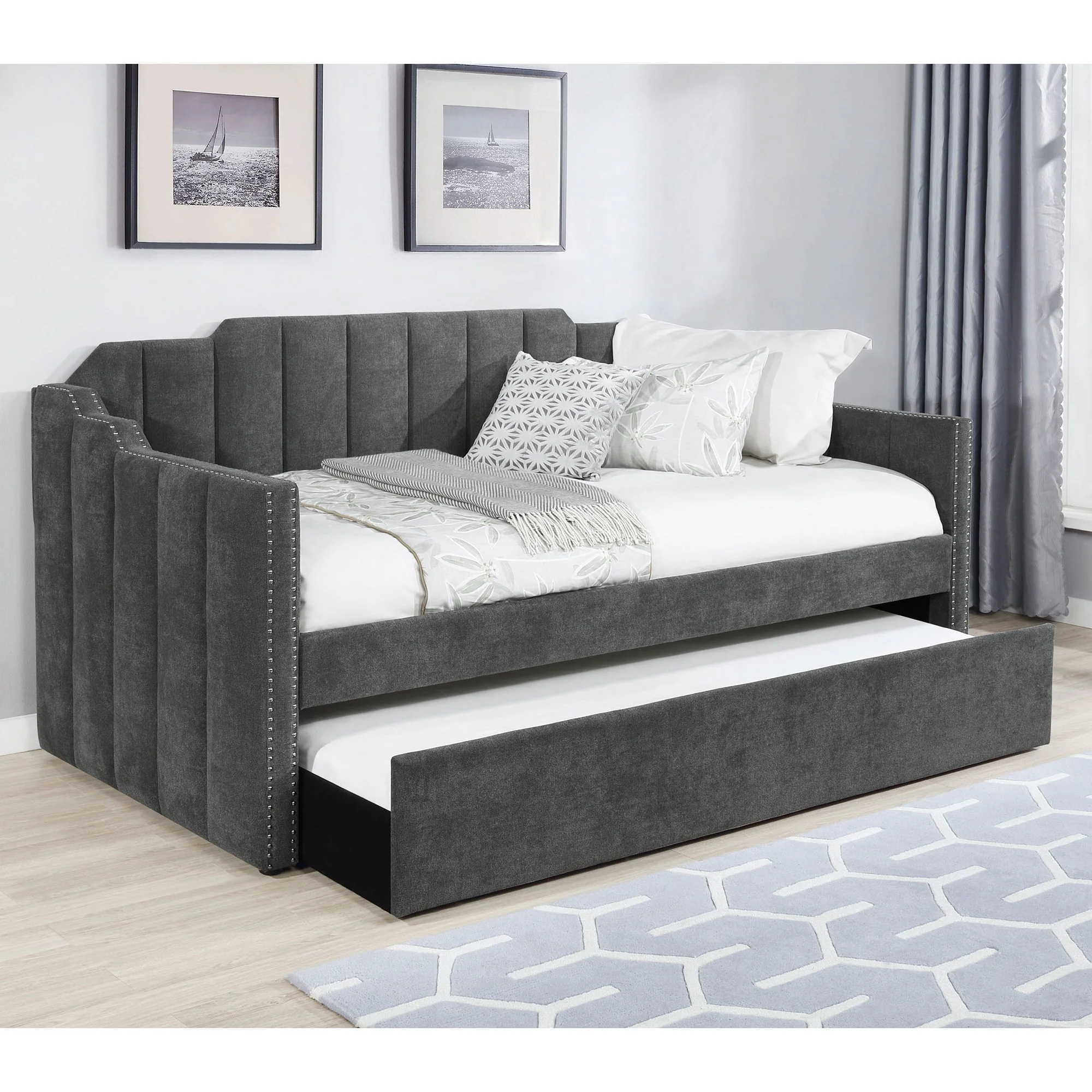Pressley - Twin Daybed With Trundle - Charcoal - Image 7