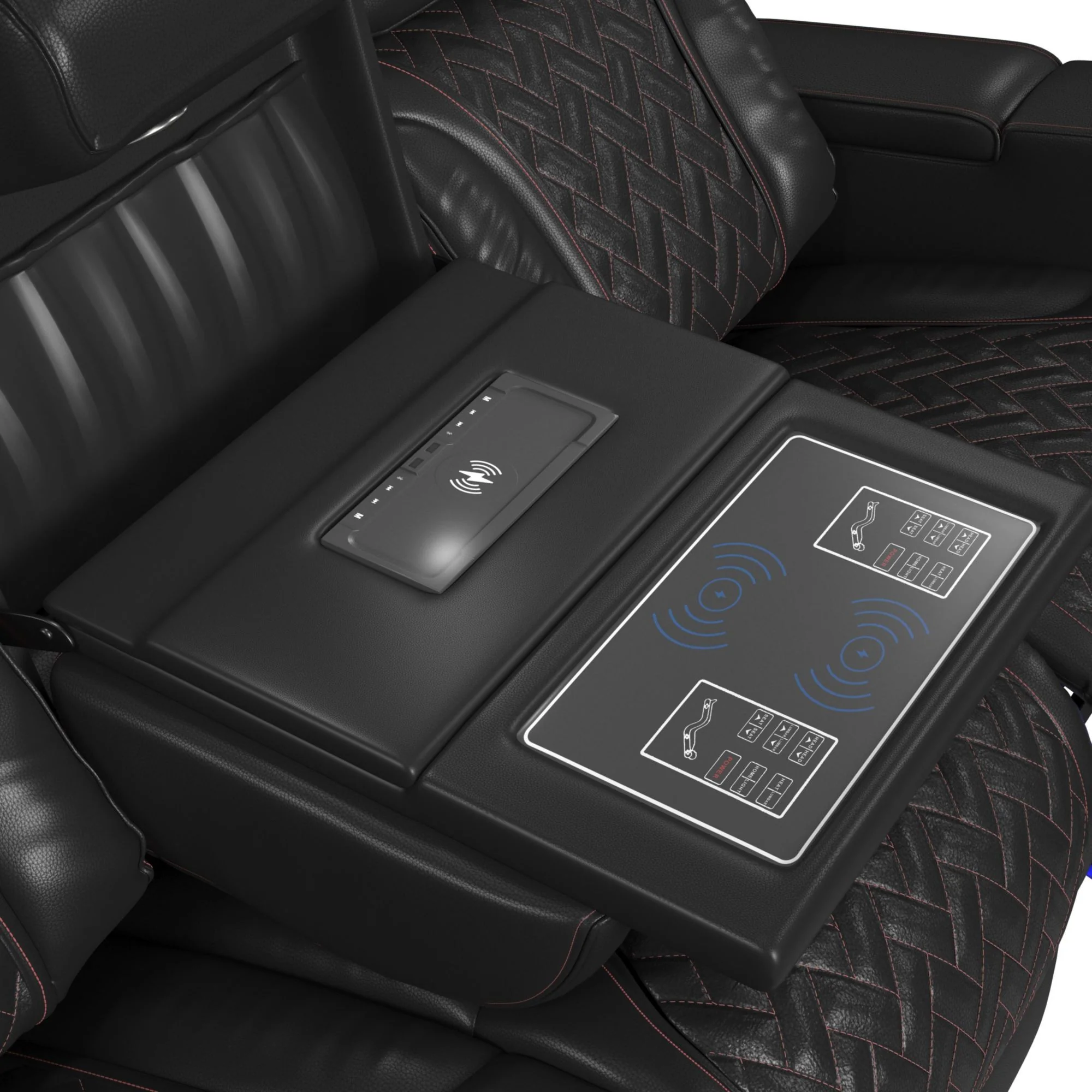 Prime Time - P3 Sofa With I Table, Reading Light, Heat, Massage, LED, And Speaker - Image 8