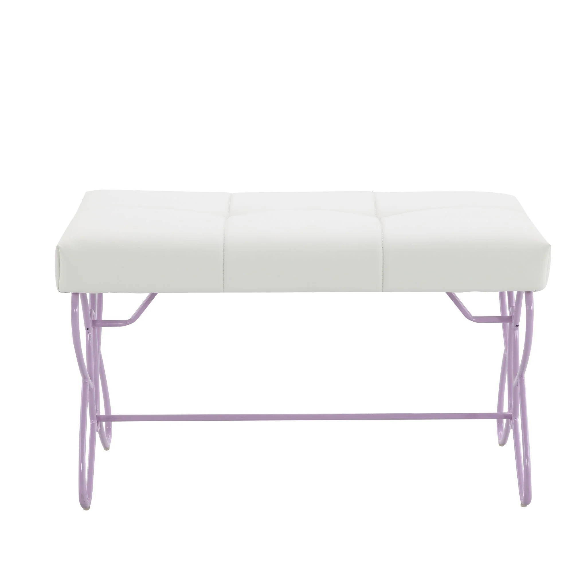 Priya II - Synthetic Leather Purple Bench - Purple / White - Image 4
