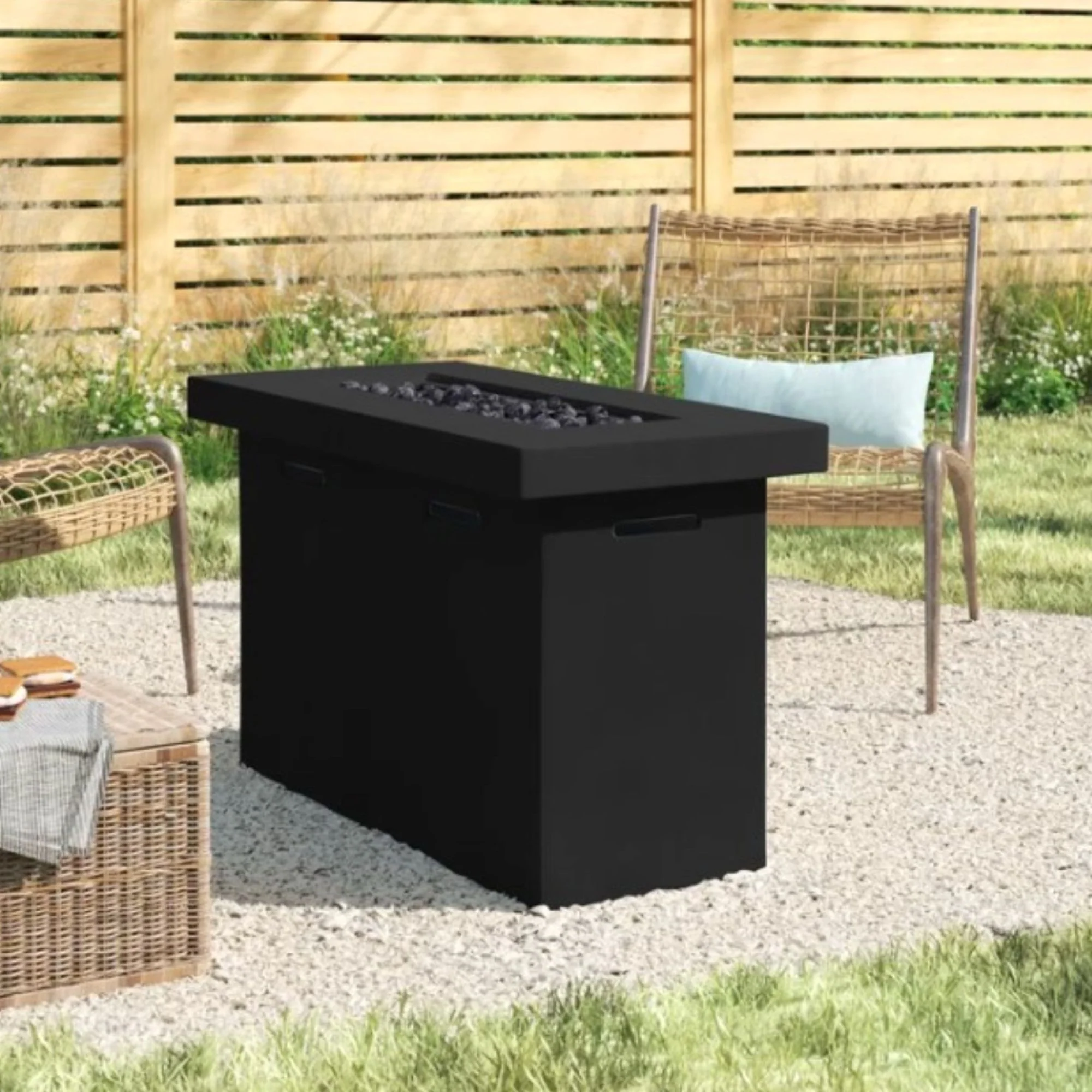 Propane Fire Pit Table Outdoor Patio Heater Reinforced Cement 42x25in - Image 14