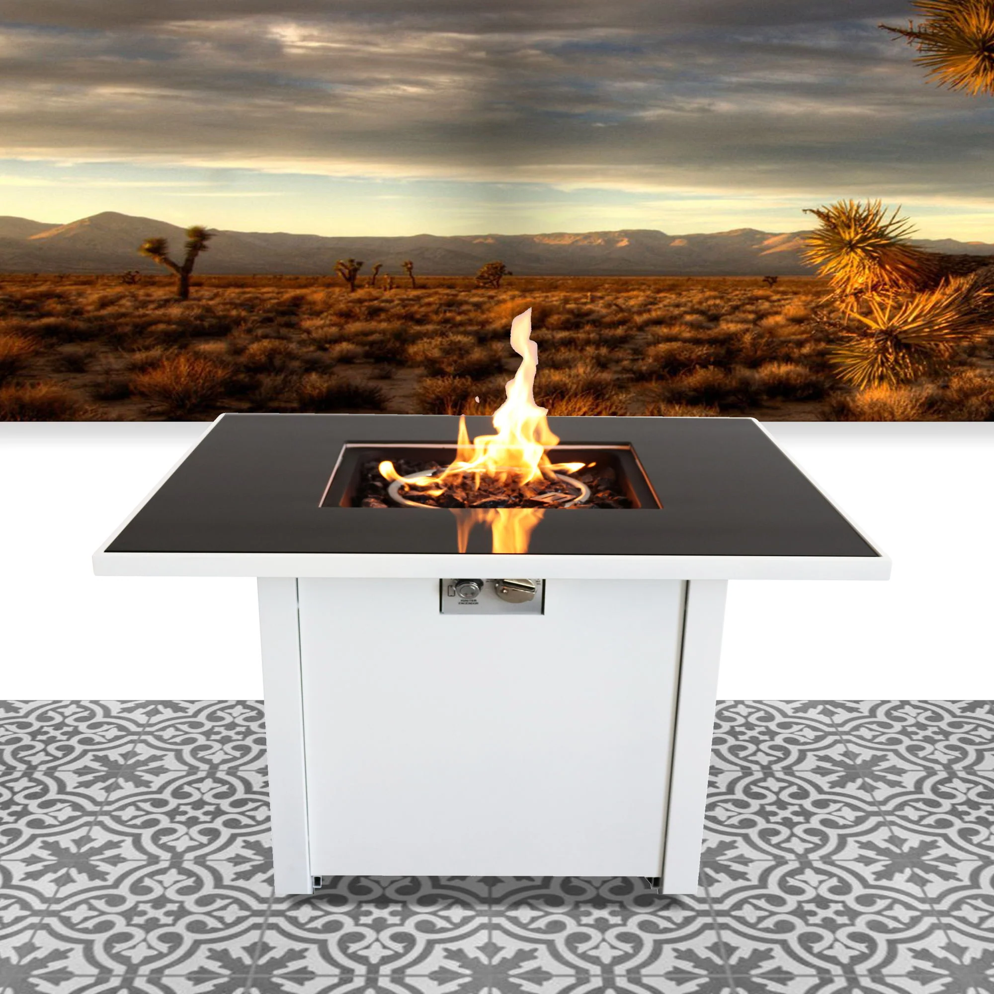 Propane Firepit Table Outdoor Heater High Heat Output Steel 30x25in - Image 5