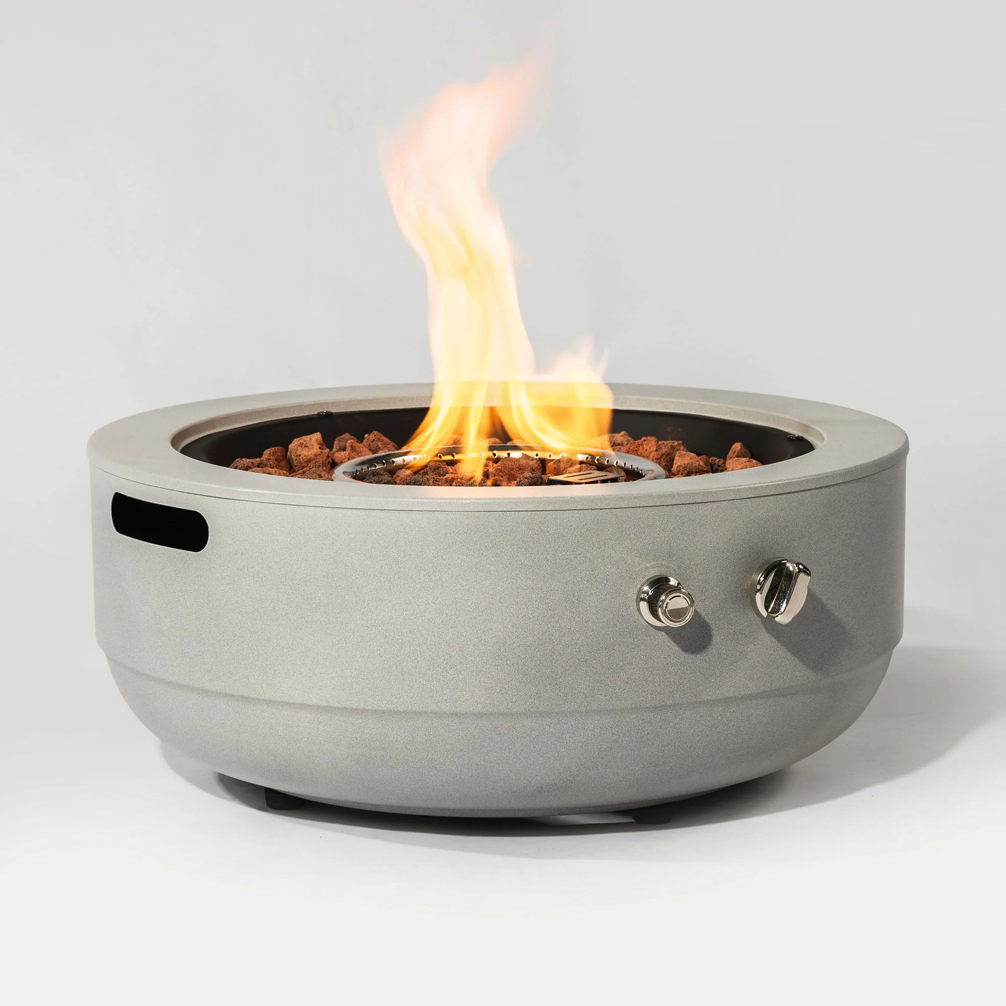 Propane Gas Fire Pit Bowl, 40000 Btu, Round For Outside - Gray