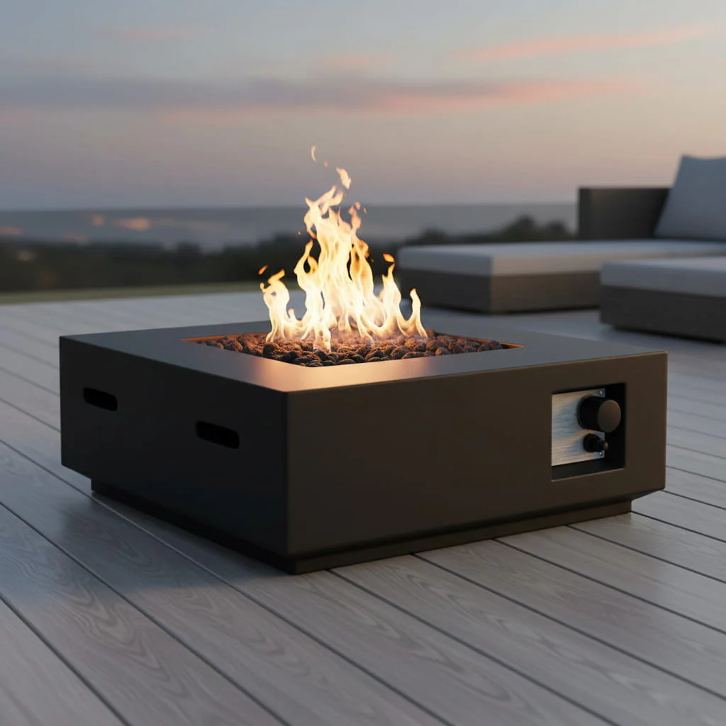 Propane Gas Fire Pit Table Concrete Outdoor Heater 30x11in - Image 10