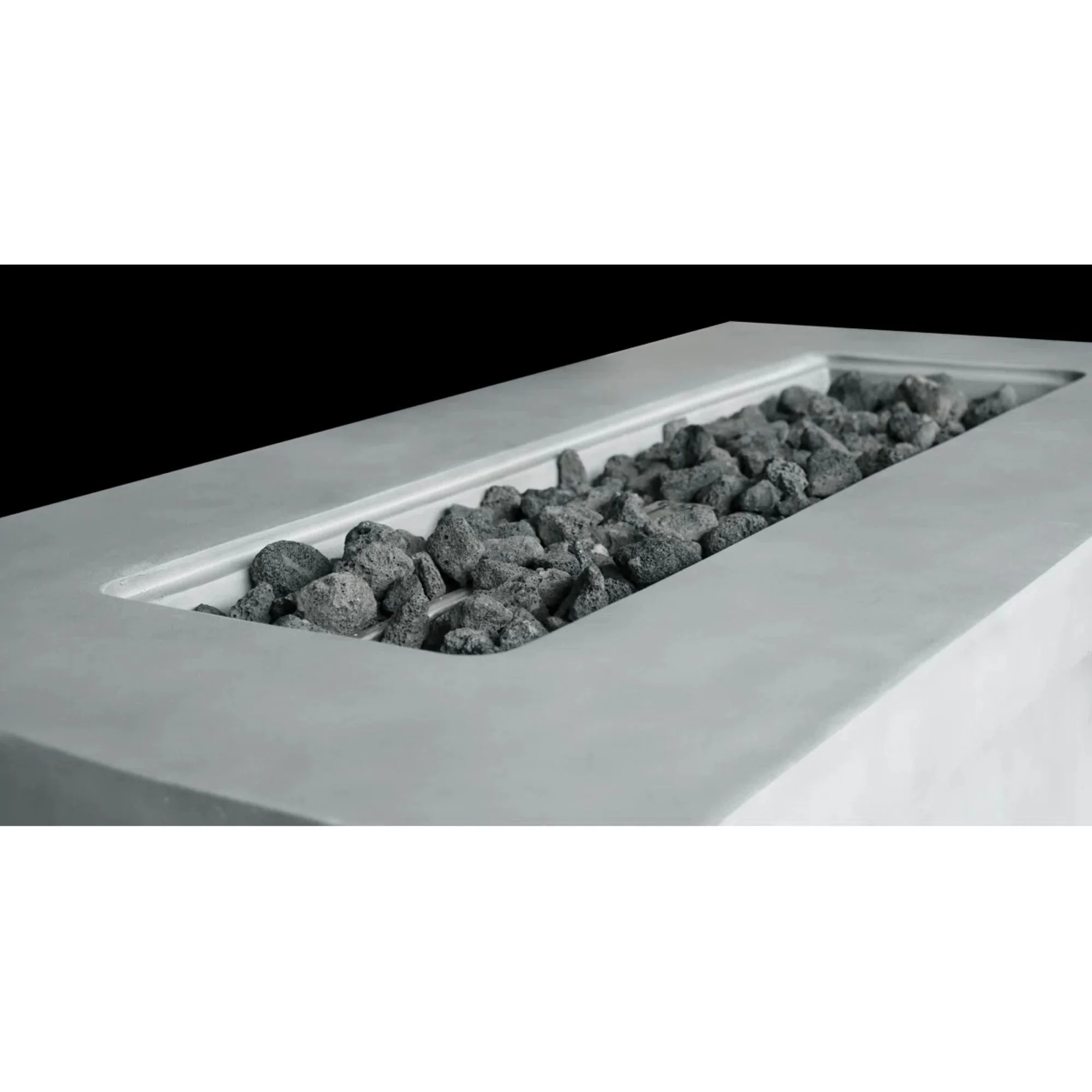 Propane Gas Outdoor Fire Pit Table Weather Resistant Cement 42x24in - Image 3