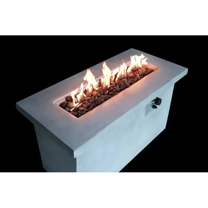 Propane Natural Gas Fire Pit Table Garden Outdoor Concrete 60x26in Gray - Image 6