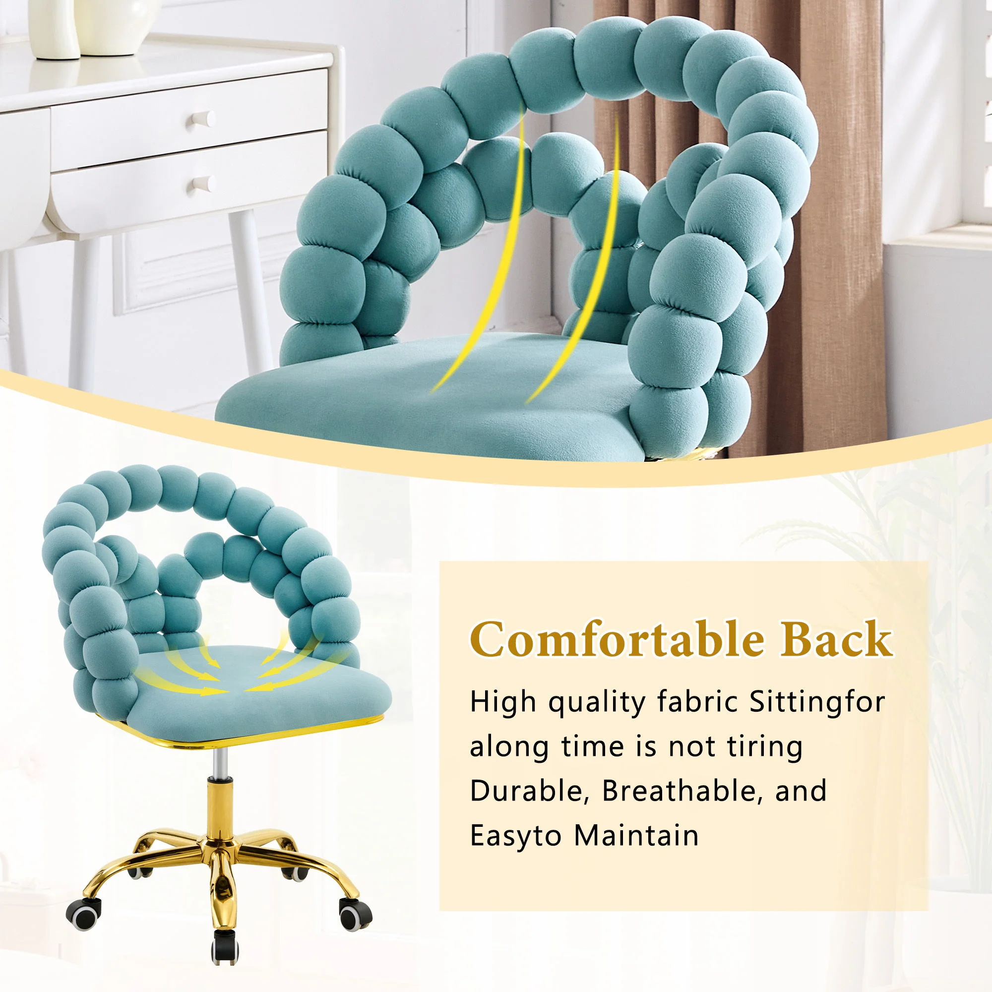 Puffy Bubble, Ball Chain Accent Chair With 5 Claw Casters - Image 13
