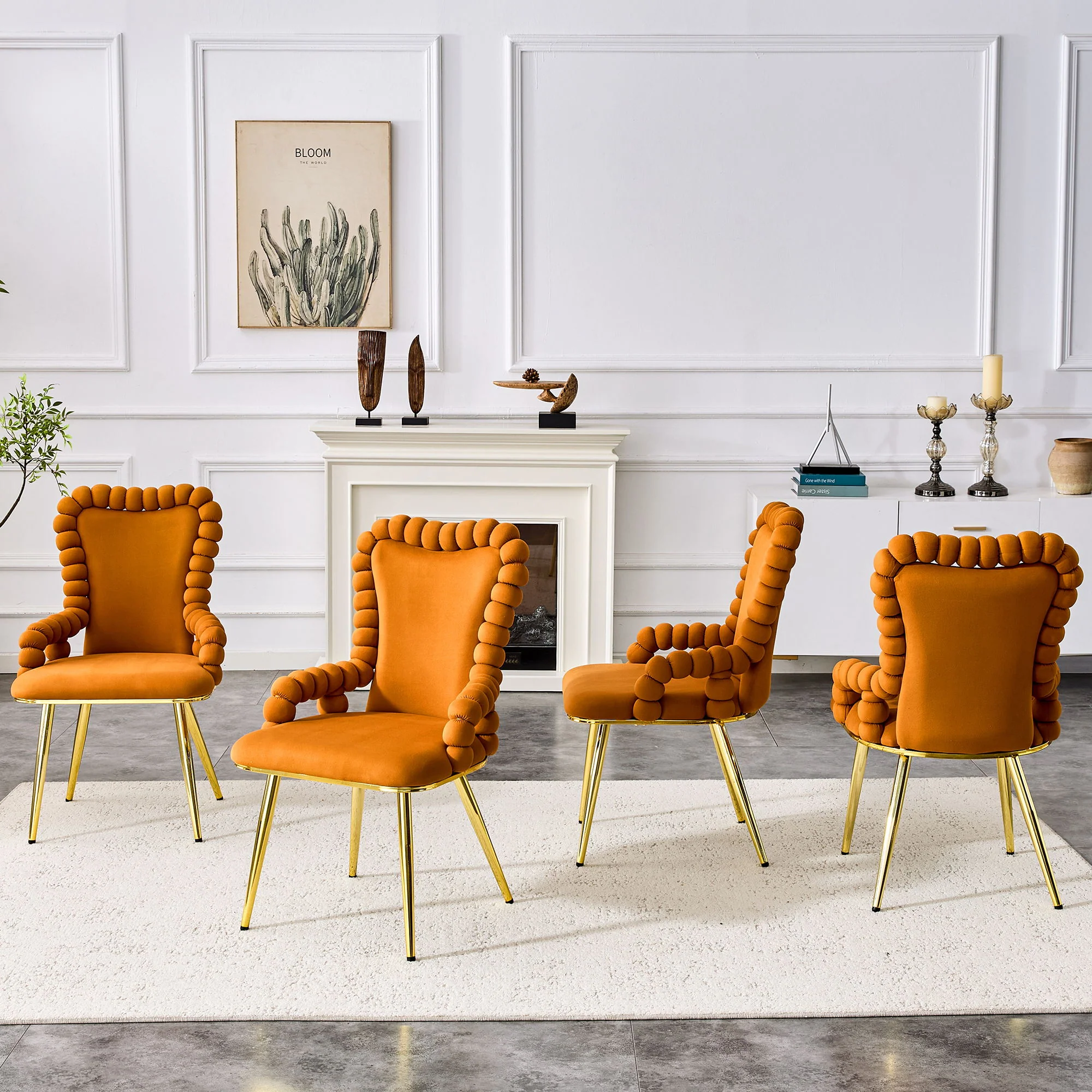 Puffy Bubble, Ball Chain Chair With Armrests For Dining Room (Set of 2) - Image 13