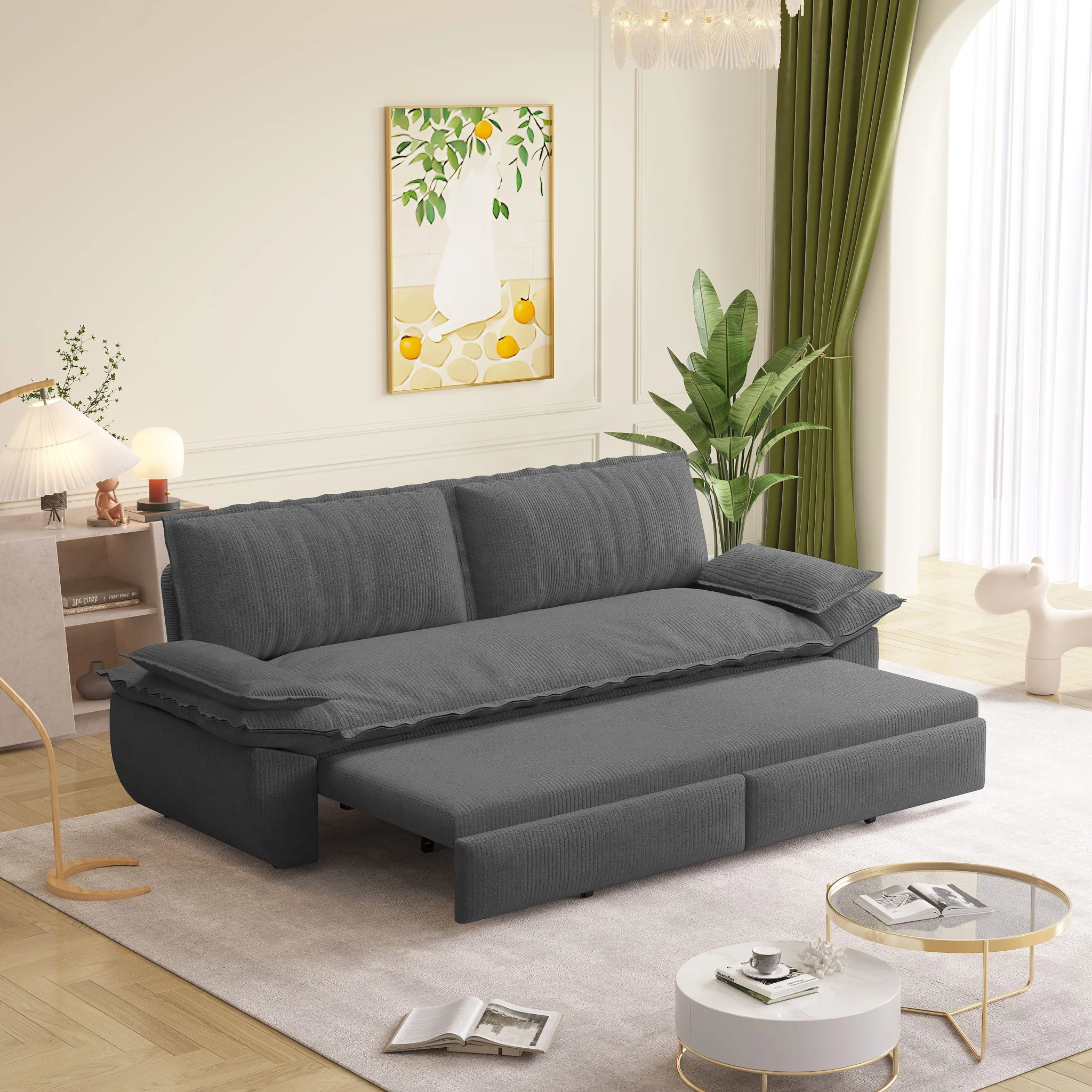 Pull Out 3-In-1 Convertible Sleeper Sofa - Image 13