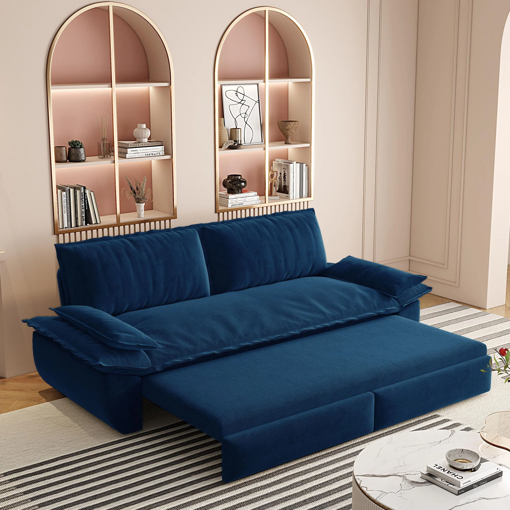 Pull Out 3-In-1 Convertible Sleeper Sofa - Image 14
