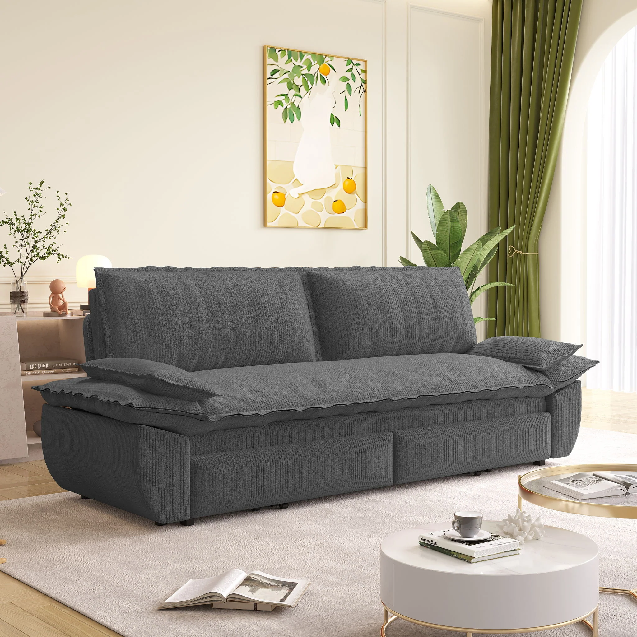 Pull Out 3-In-1 Convertible Sleeper Sofa - Image 5