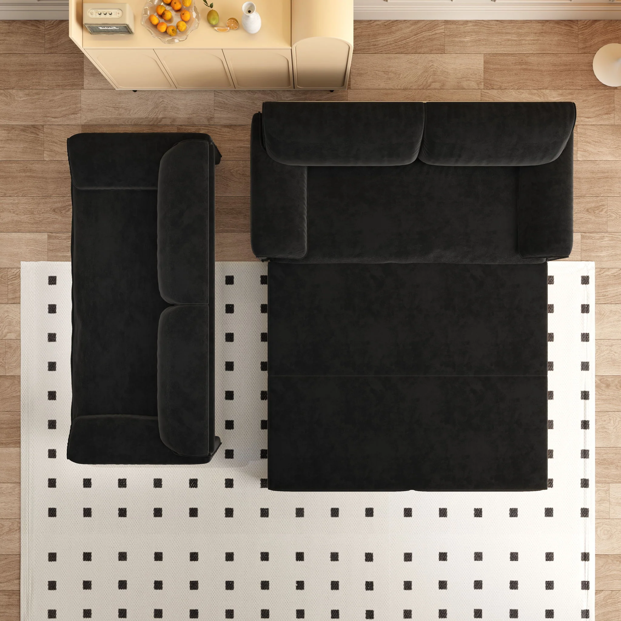 Pull Out 3 In 1 Convertible Sleeper Sofa With Side Storage, Multi Functional - Image 7