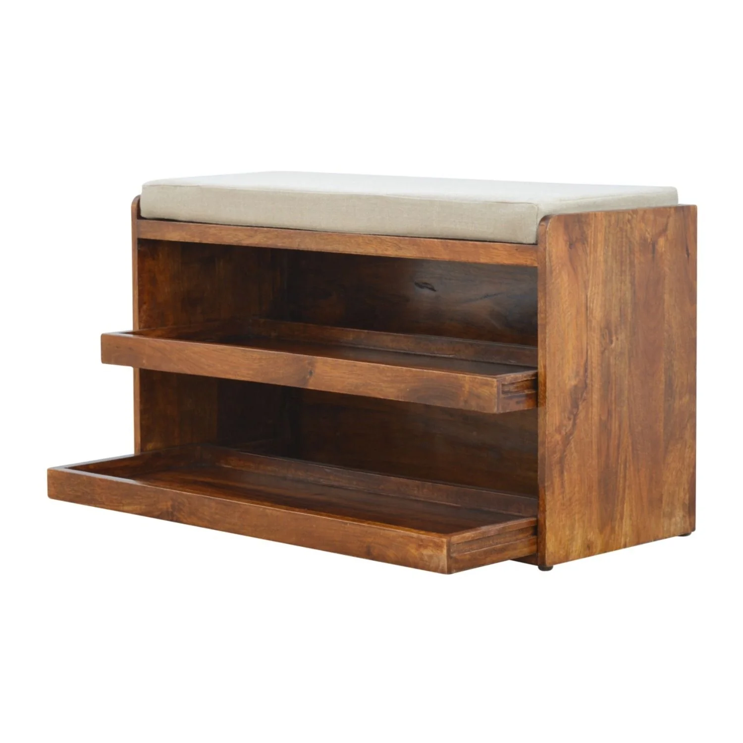 Pull Out Shoe Bench - Chestnut / Mud Linen - Image 6