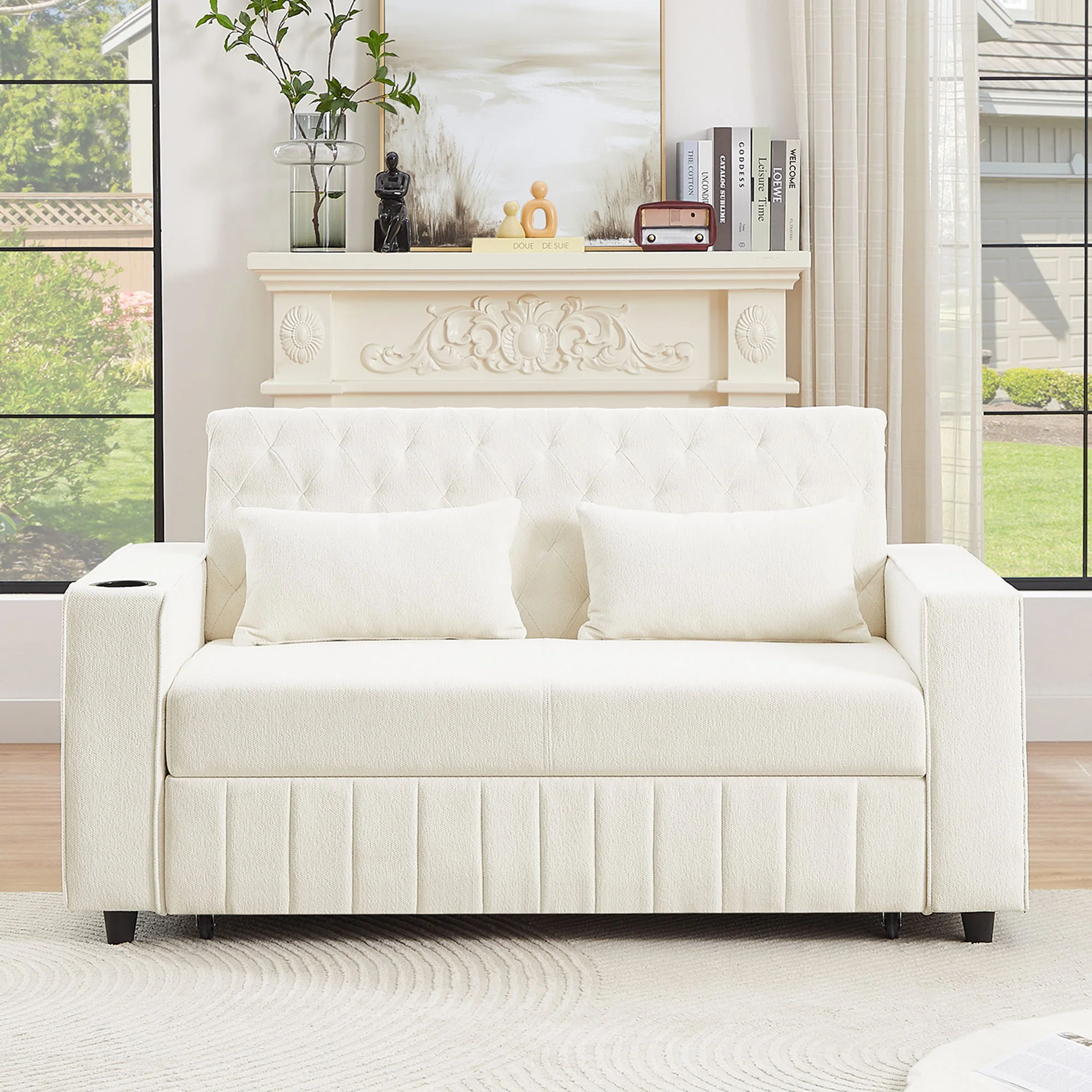 Pull-Out Sofa Bed Convertible Couch With Adjustable Backrest For Living Room - Image 18