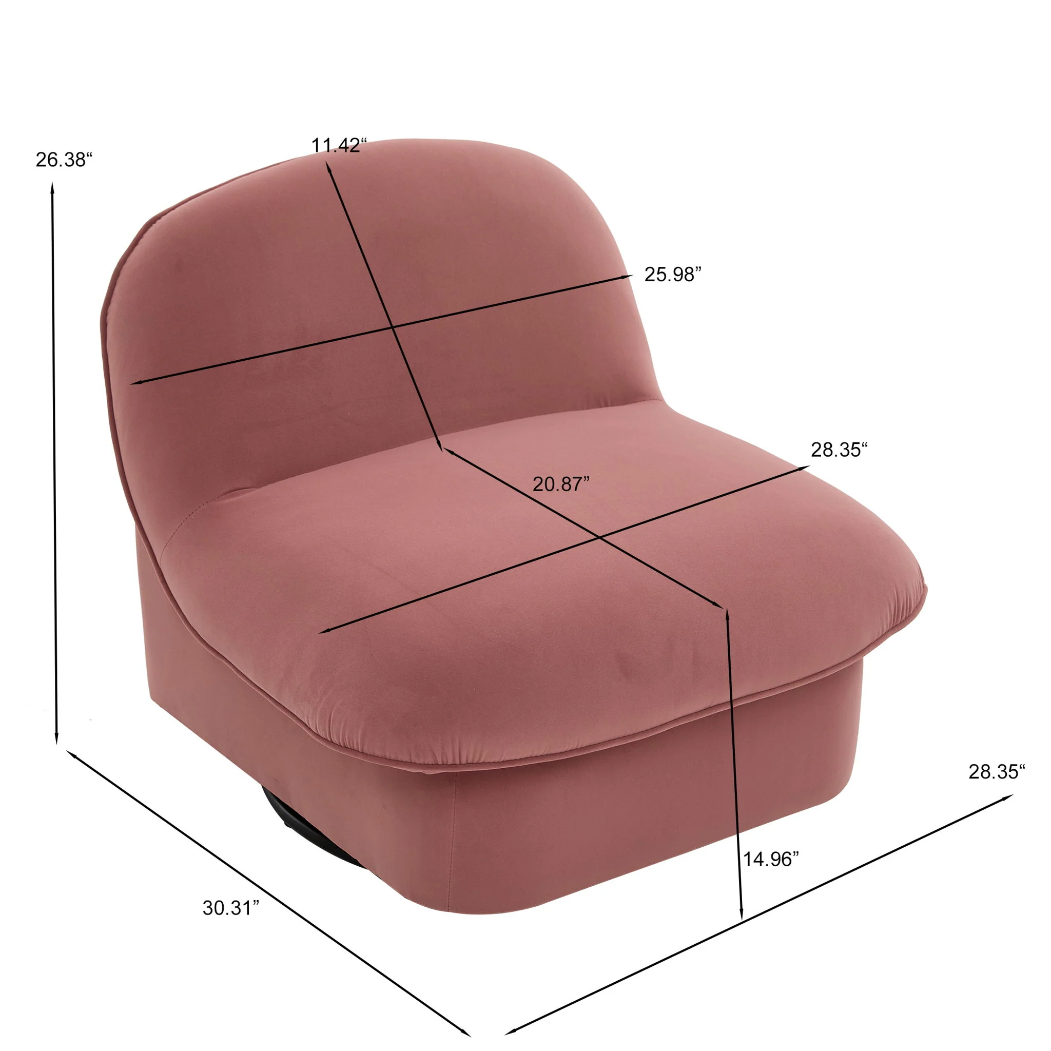 Pumpkin Shaped Swivel Accent Chair, 360 Degree Rotation For Living Room - Image 18