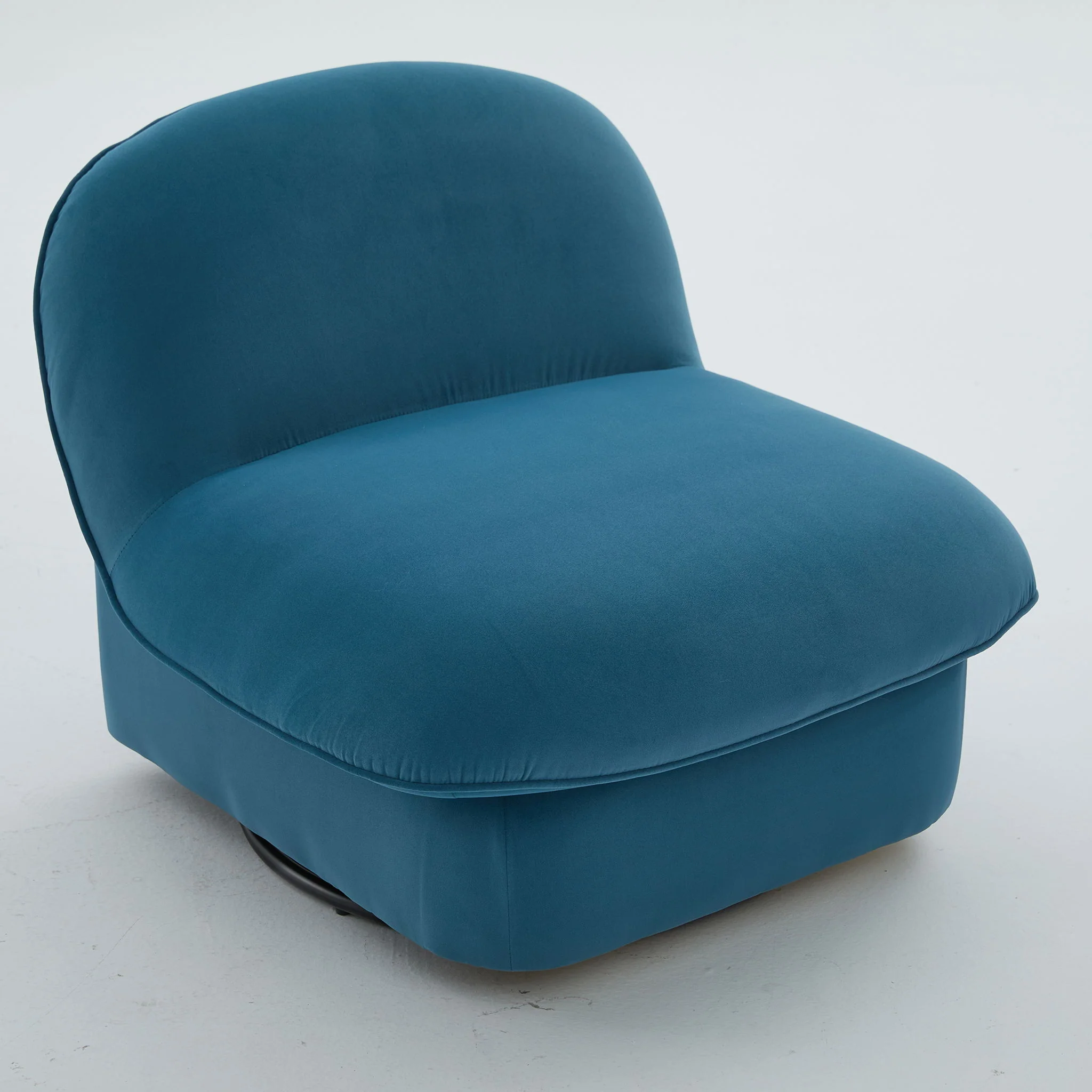 Pumpkin Shaped Swivel Accent Chair, 360 Degree Rotation For Living Room - Image 3