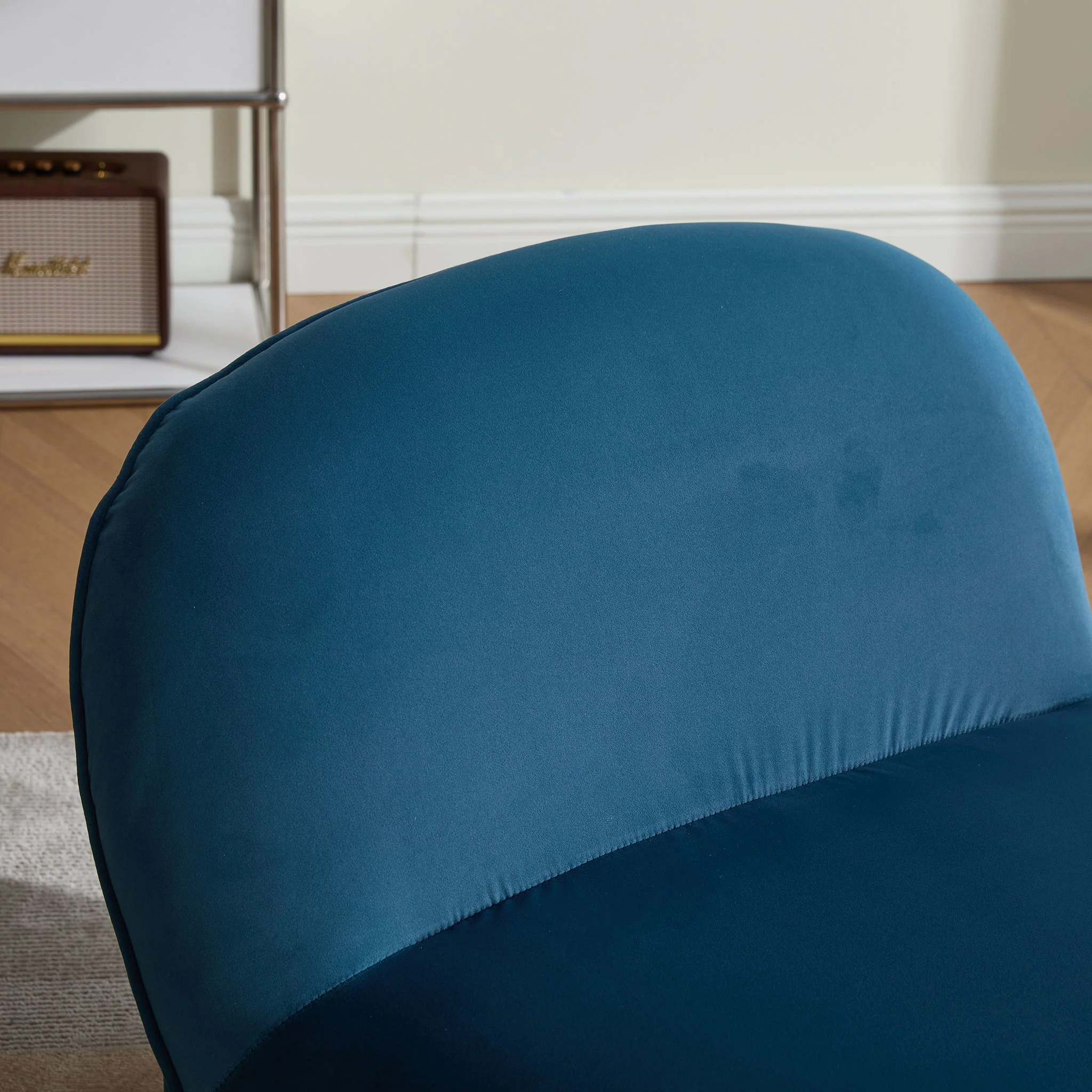 Pumpkin Shaped Swivel Accent Chair, 360 Degree Rotation For Living Room - Image 4