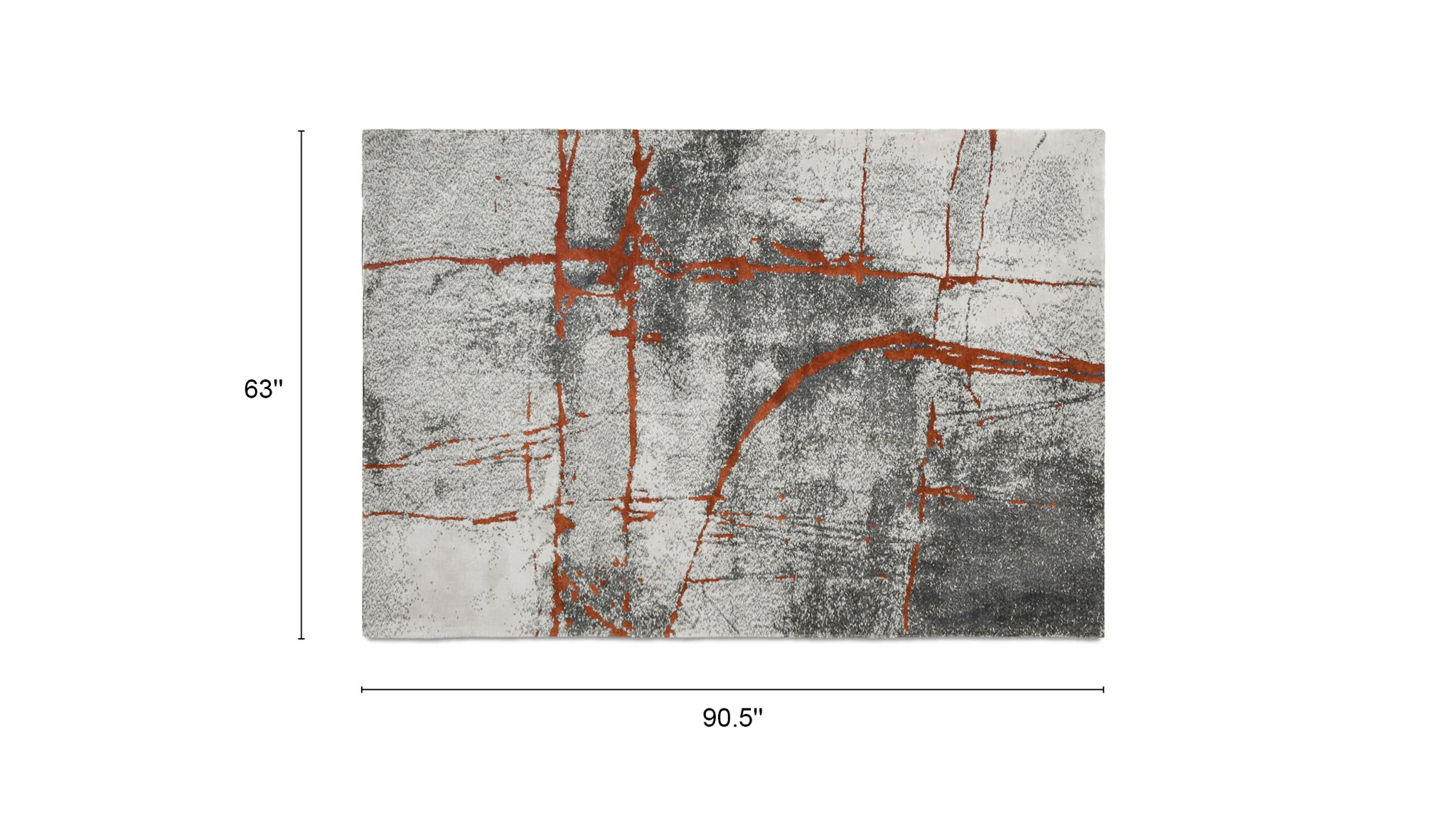 Quarry - 5' X 6.5' Abstract Area Rug - Gray / Orange - Image 6