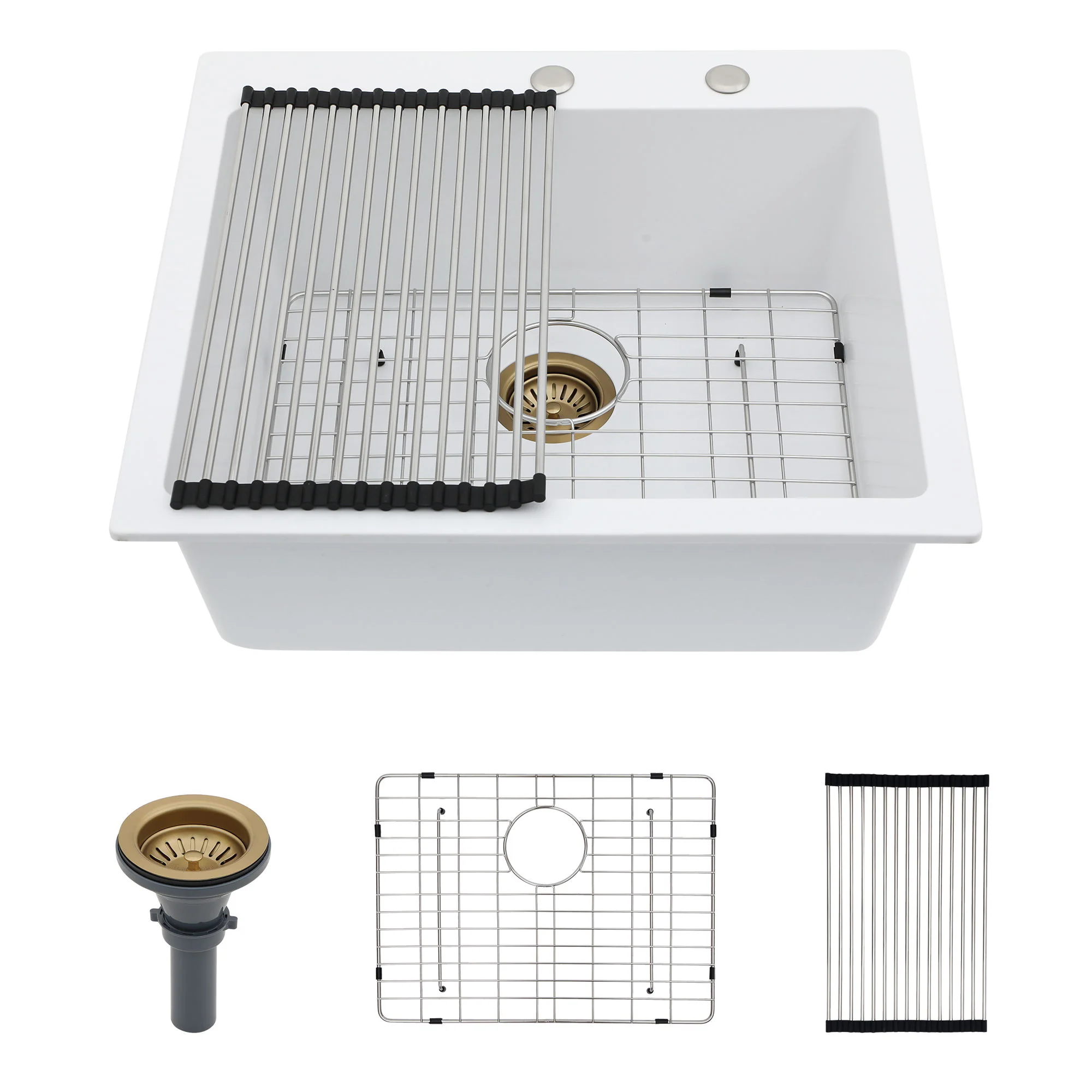Quartz Kitchen Sink, Granite Composite, Drop In Sink With Durable Design - Image 2