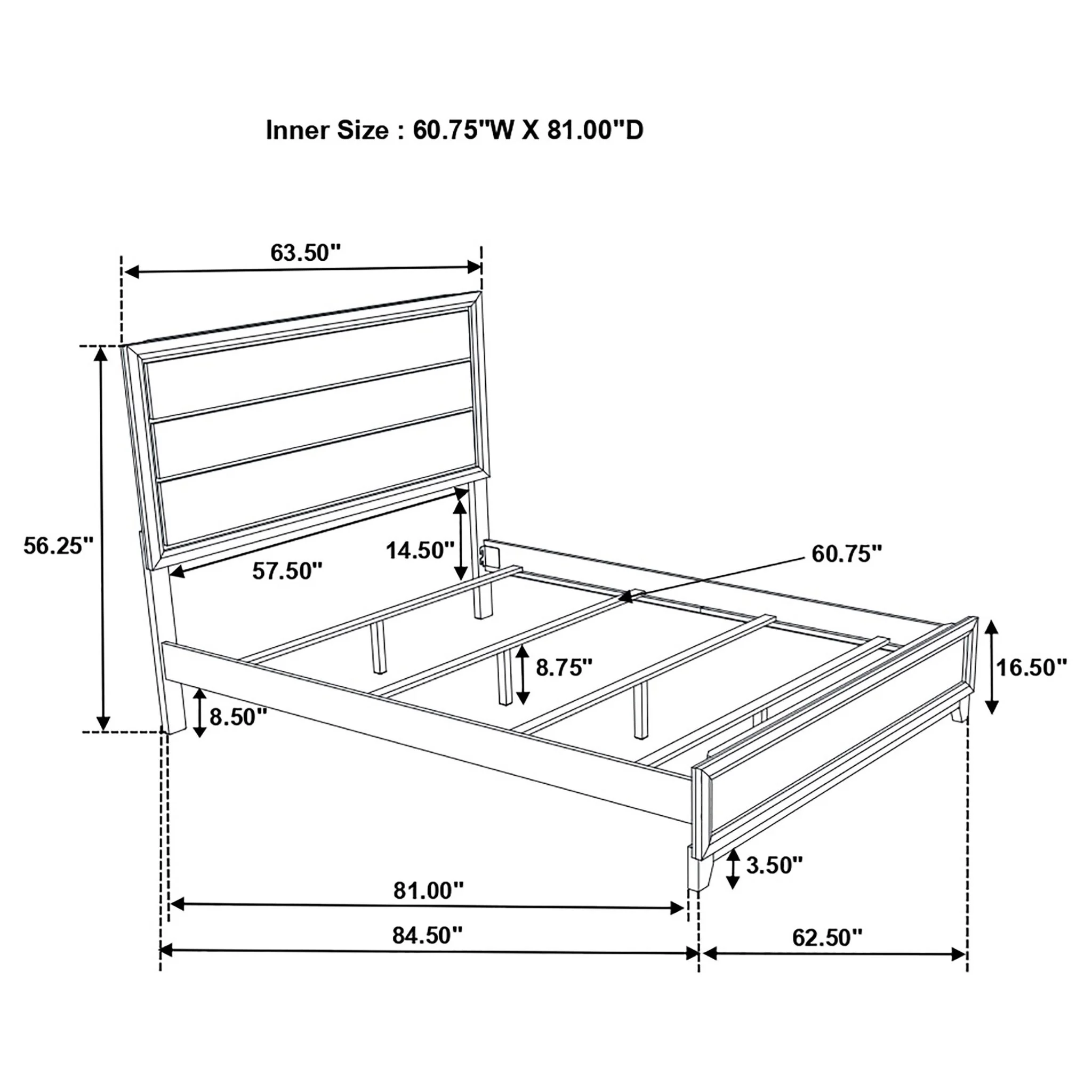 Queen Panel Bed Accents - Gray - Image 7