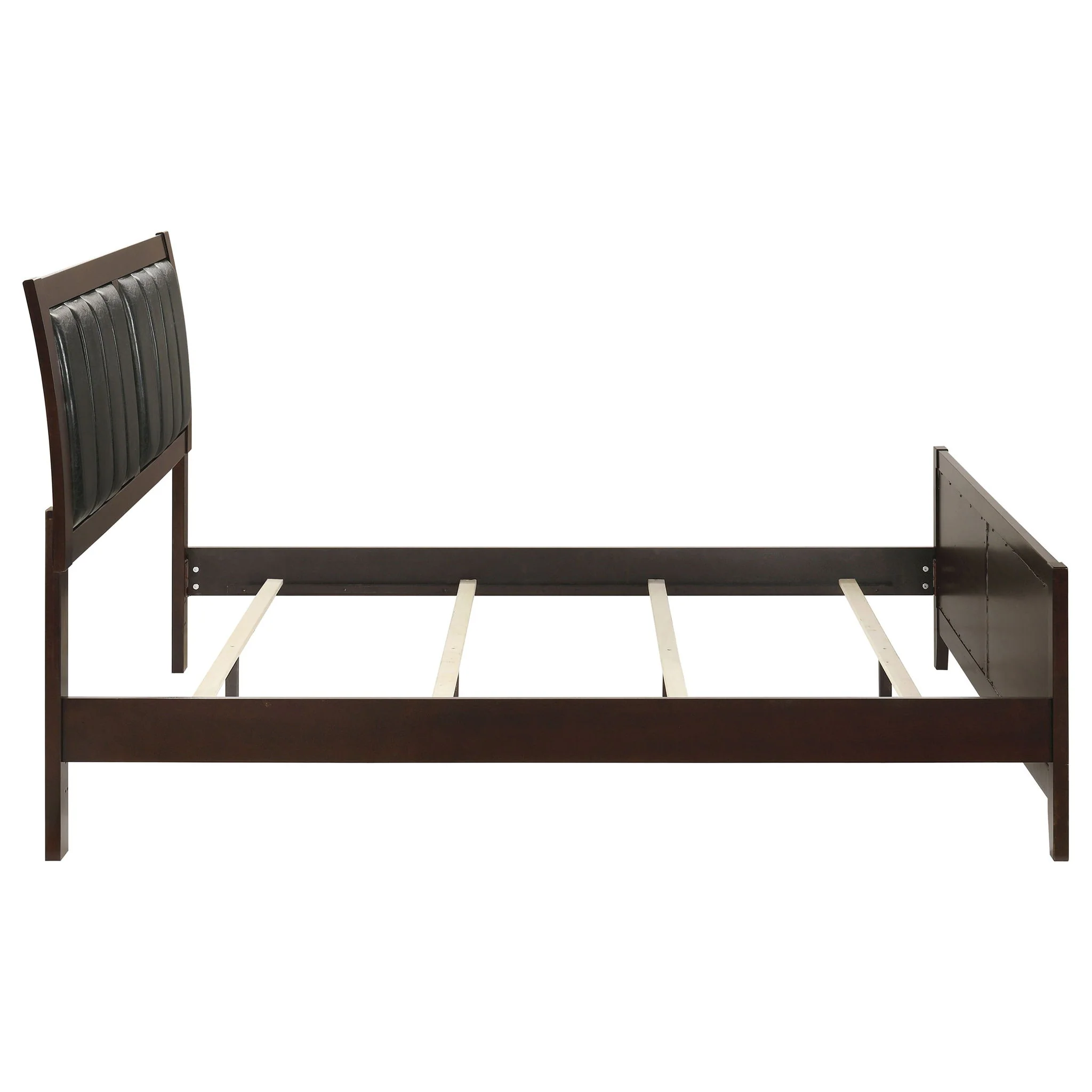 Queen Panel Bed With Upholstered Headboard And Footboard - Brown - Image 7