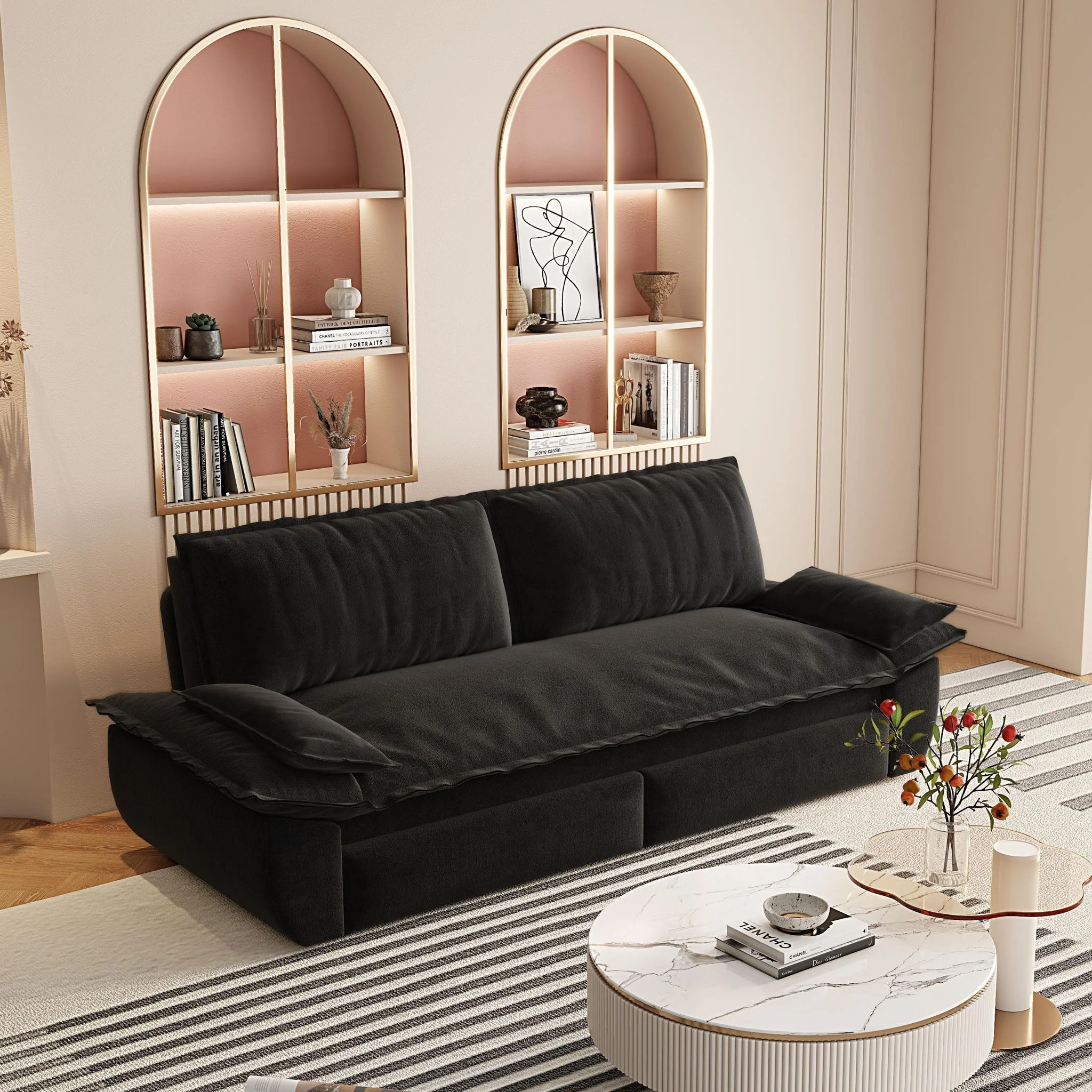 Queen Pull Out Sofa Bed, 3 In 1 Convertible Sleeper Sofa - Image 29