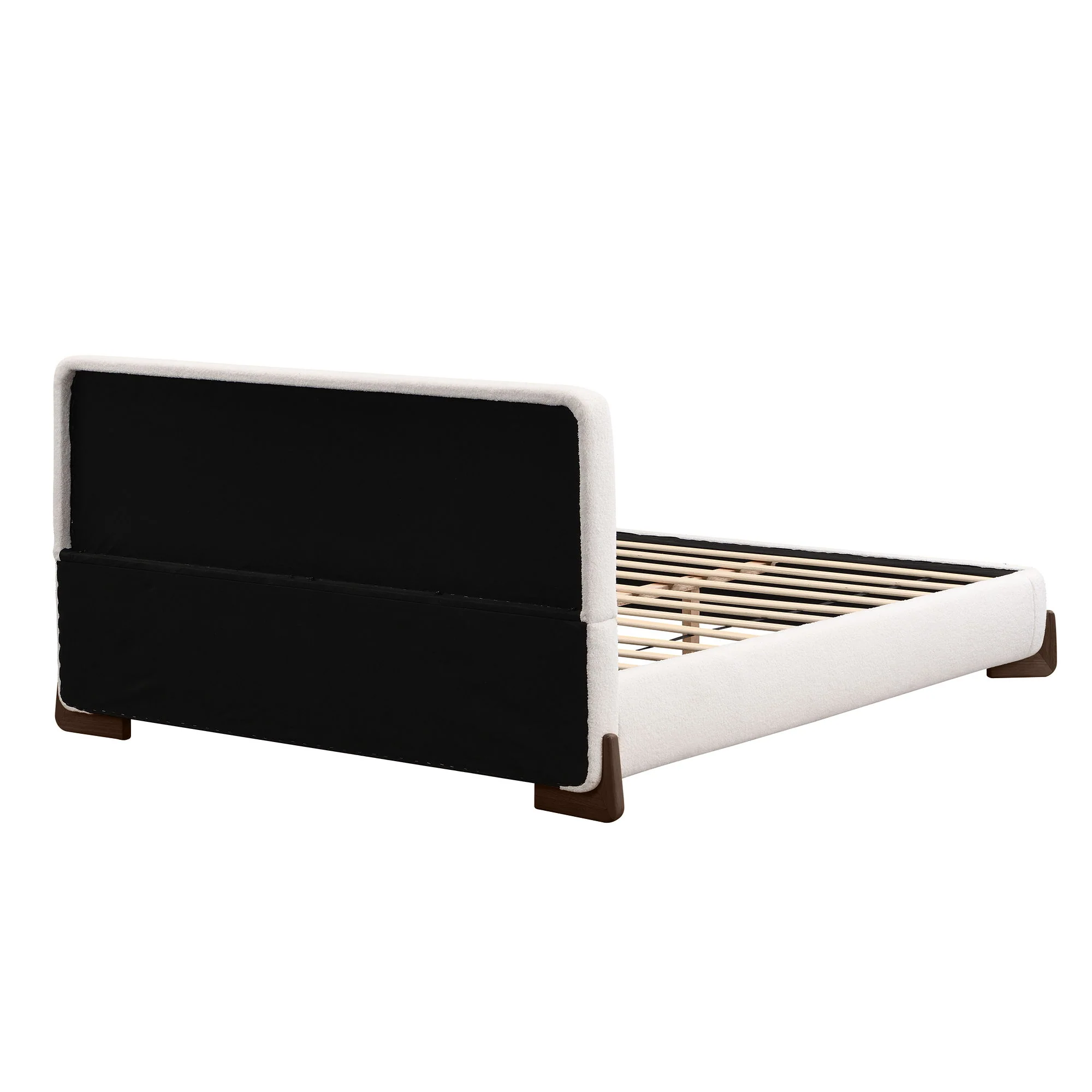 Queen Size Elegant Terry Upholstered Bed - White - Image 5