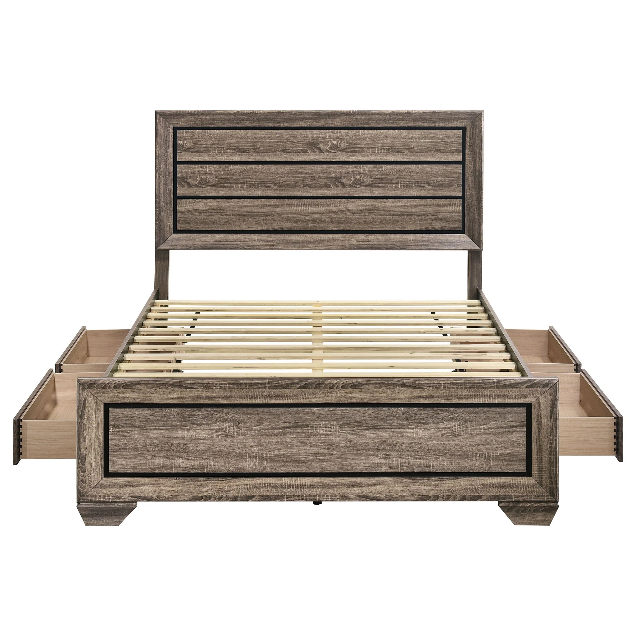 Queen Storage Bed With Underbed Drawers - Brown - Image 3