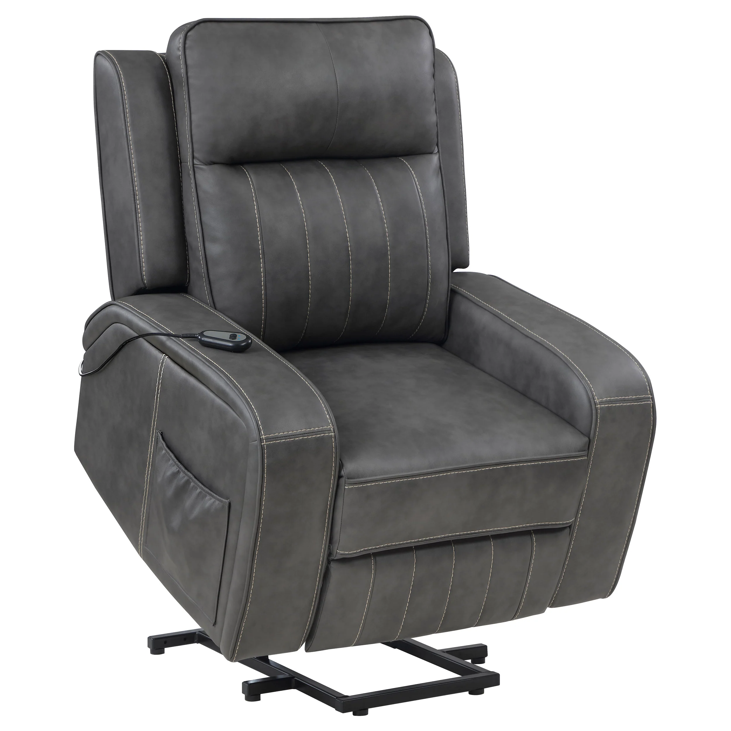 Raelynn Upholstered Power Lift Recliner Chair - Grey - Image 6