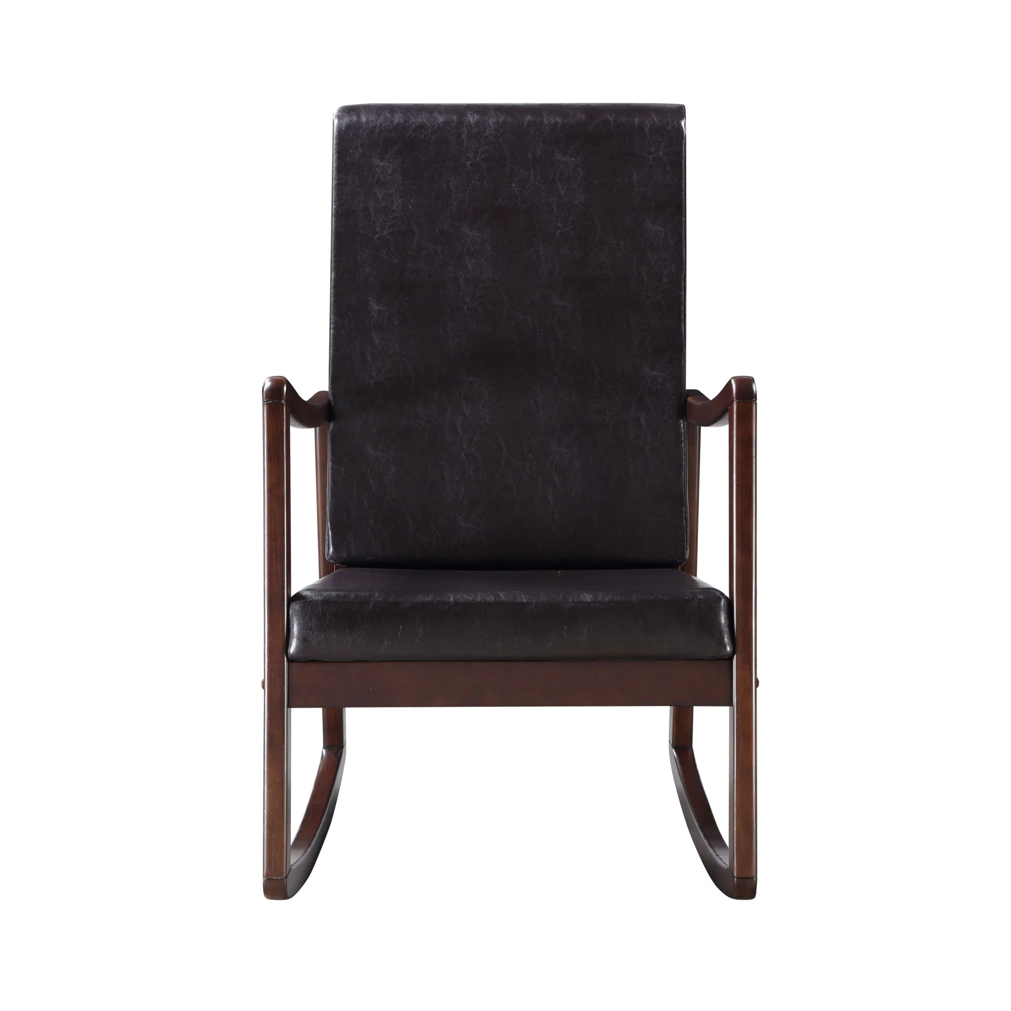 Raina - Synthenic Leather Rocking Chair - Espresso - Image 8