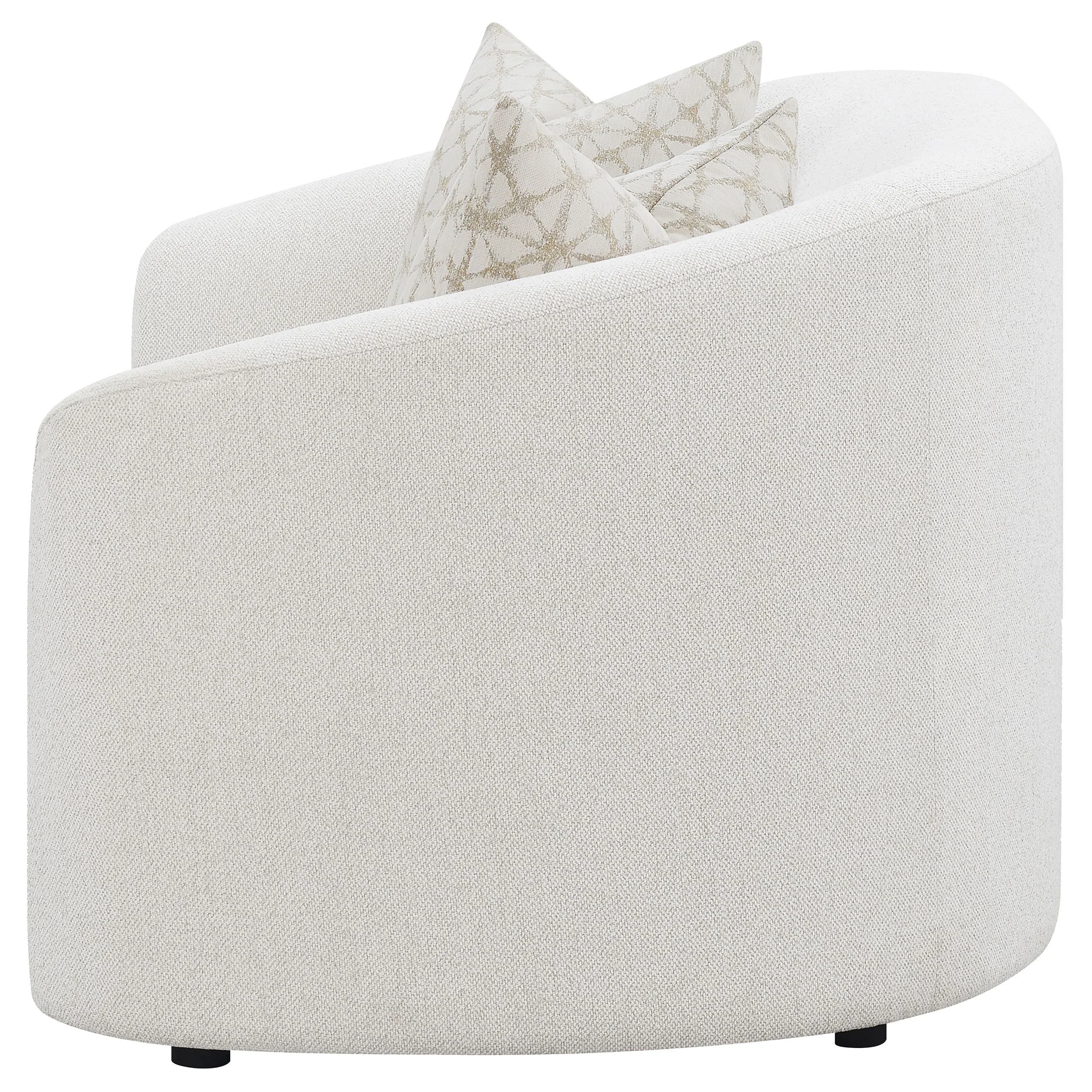 Rainn Boucle Upholstered Sloped Arm Loveseat in Latte - Image 3