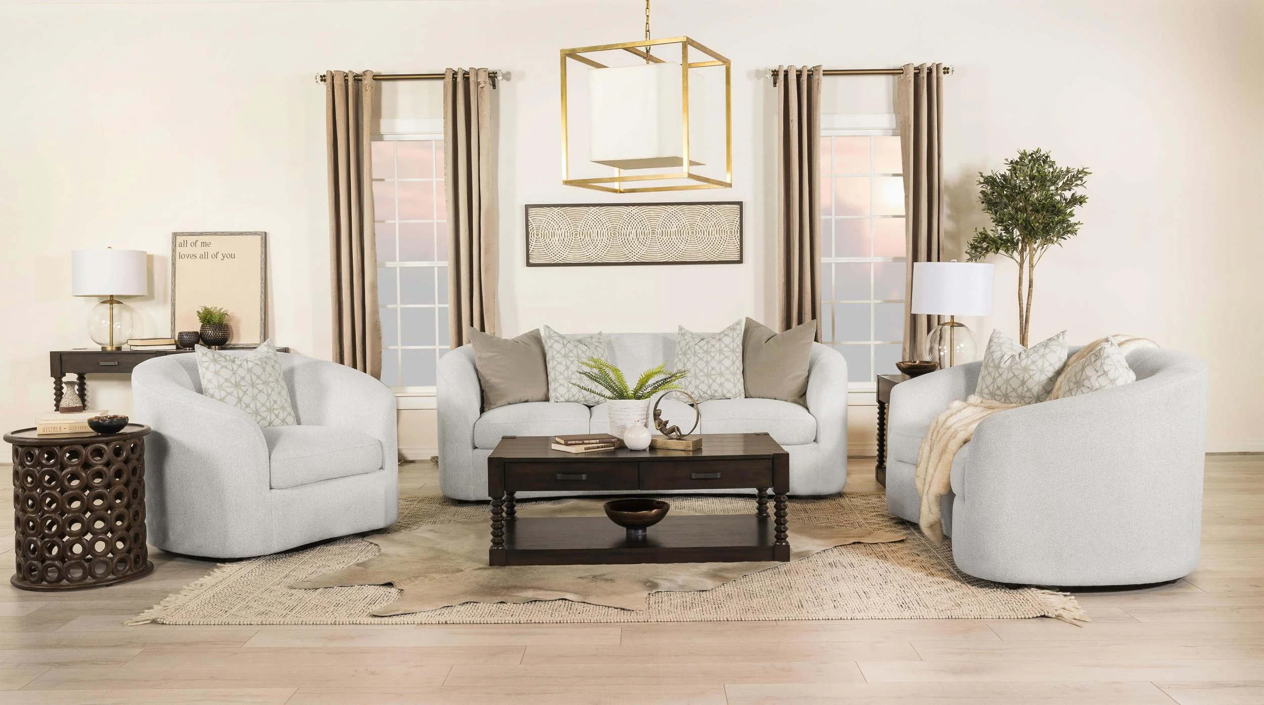 Rainn Boucle Upholstered Sloped Arm Sofa in Latte - Image 14