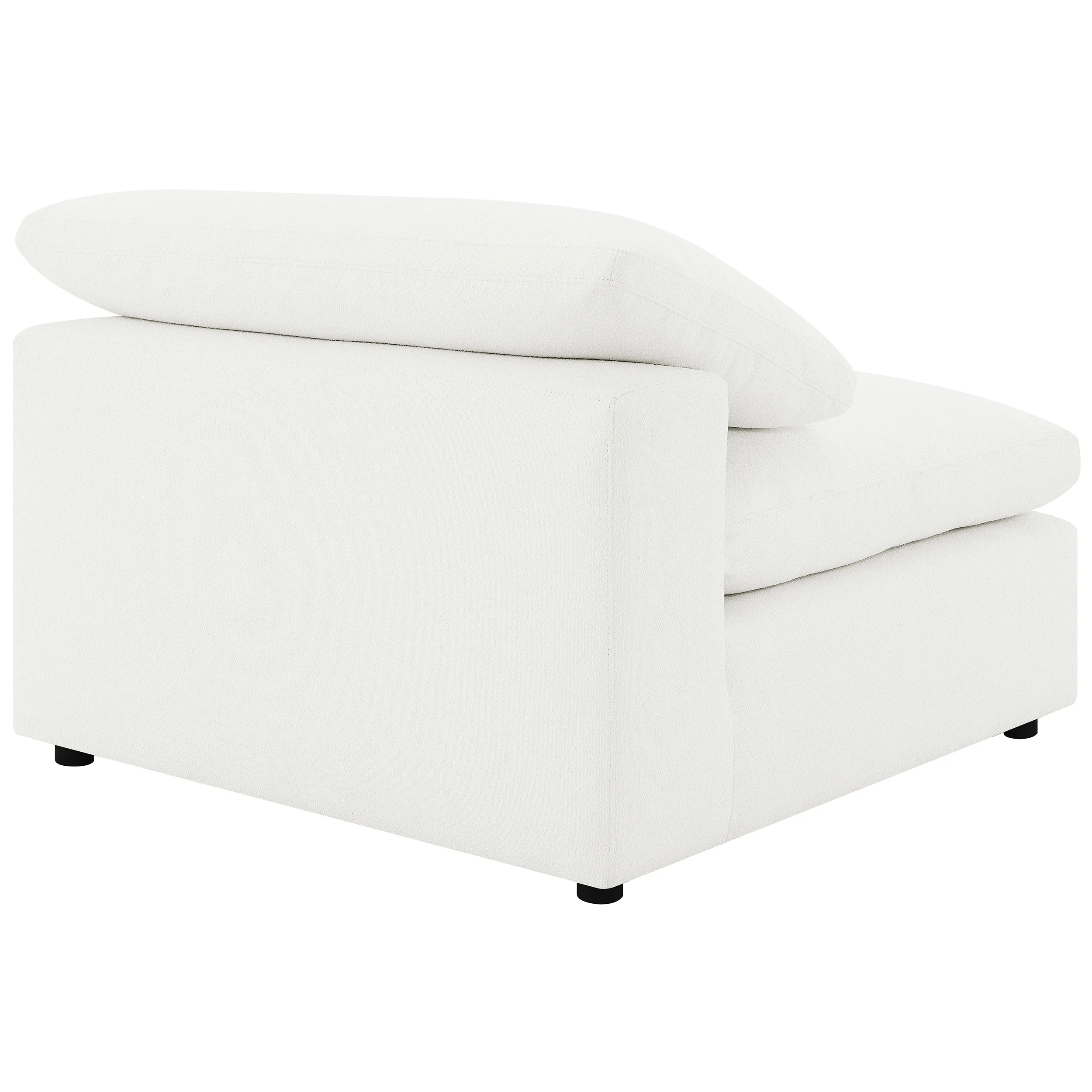 Raleigh Boucle Upholstered Armless Chair in Ivory - Image 9