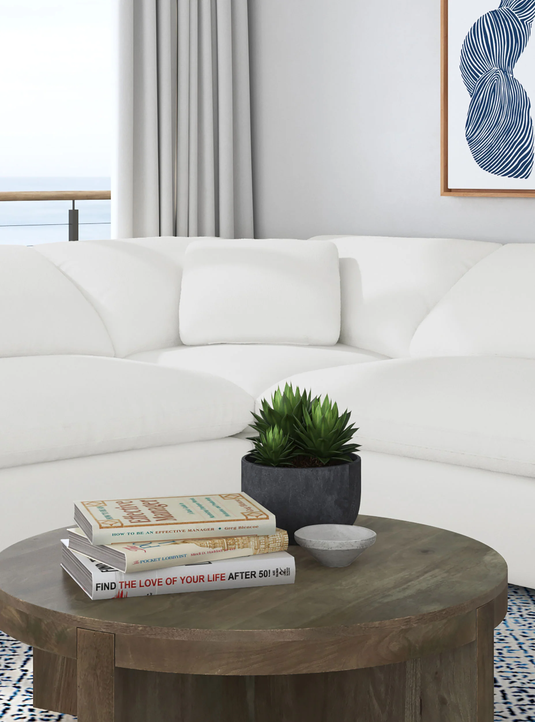 Raleigh Boucle Corner Chair in Ivory - Image 2